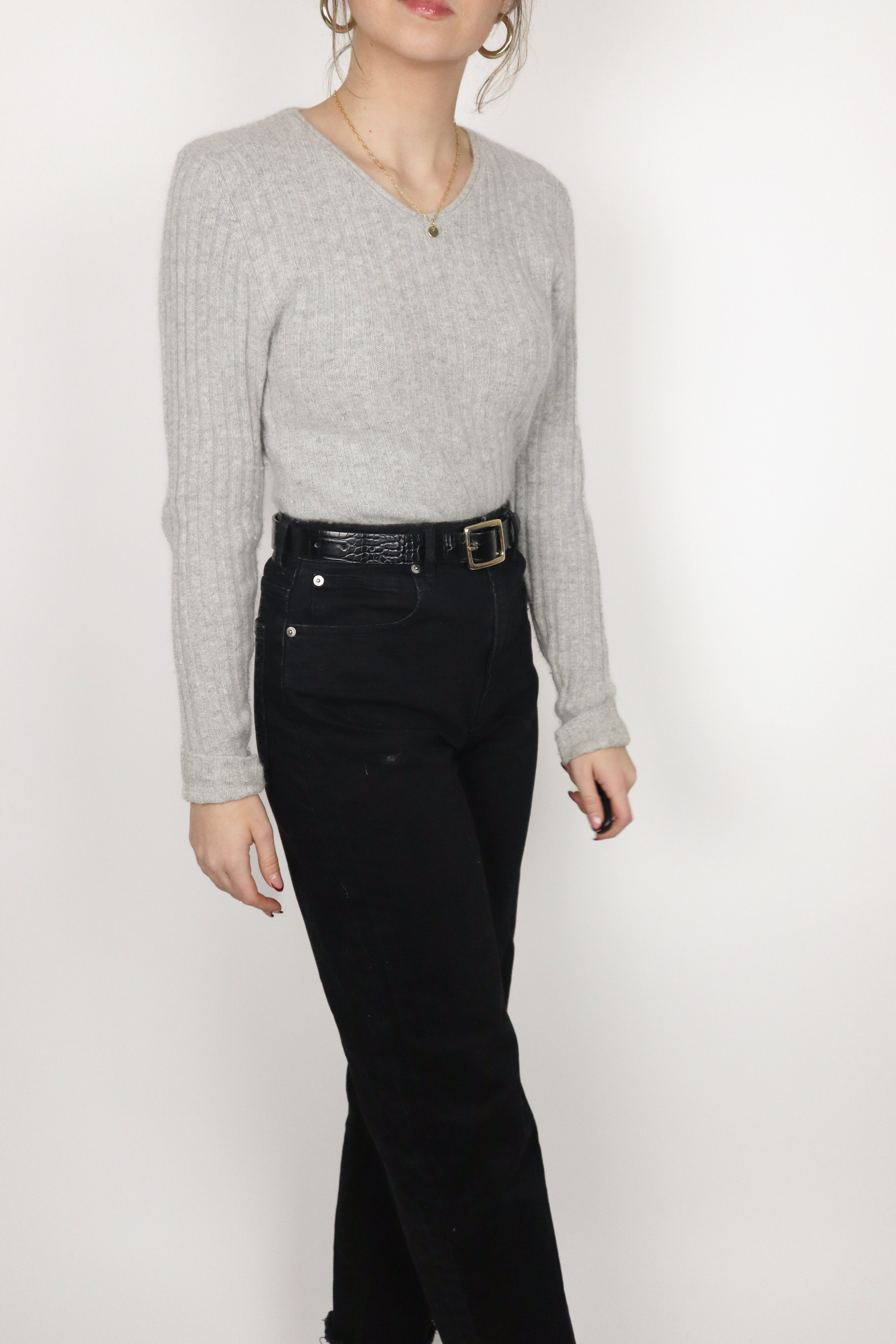 Vintage x Soft Wool Blend Knit V-Neck (S)