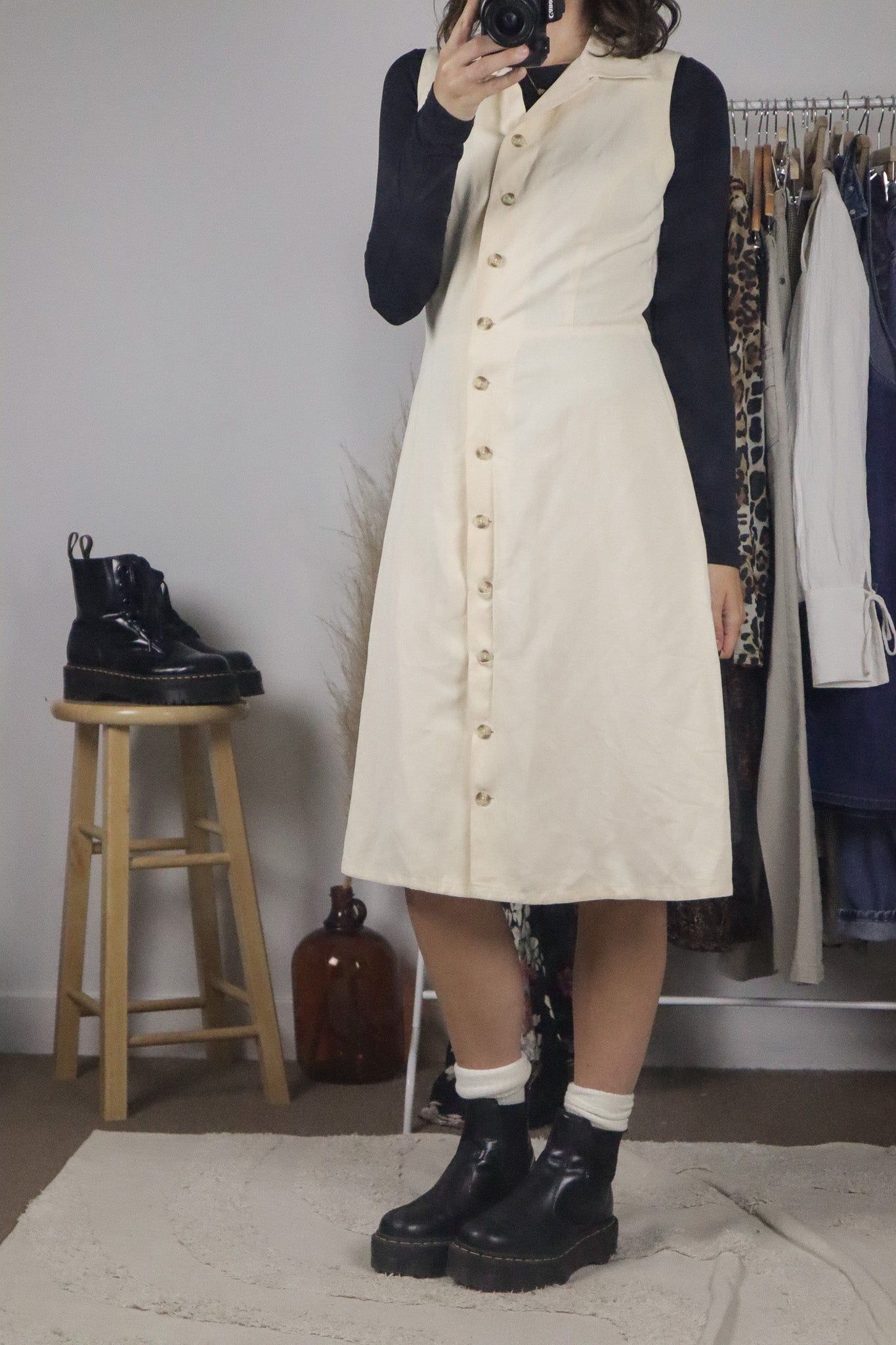Vintage x Linen Blend Dress (M)