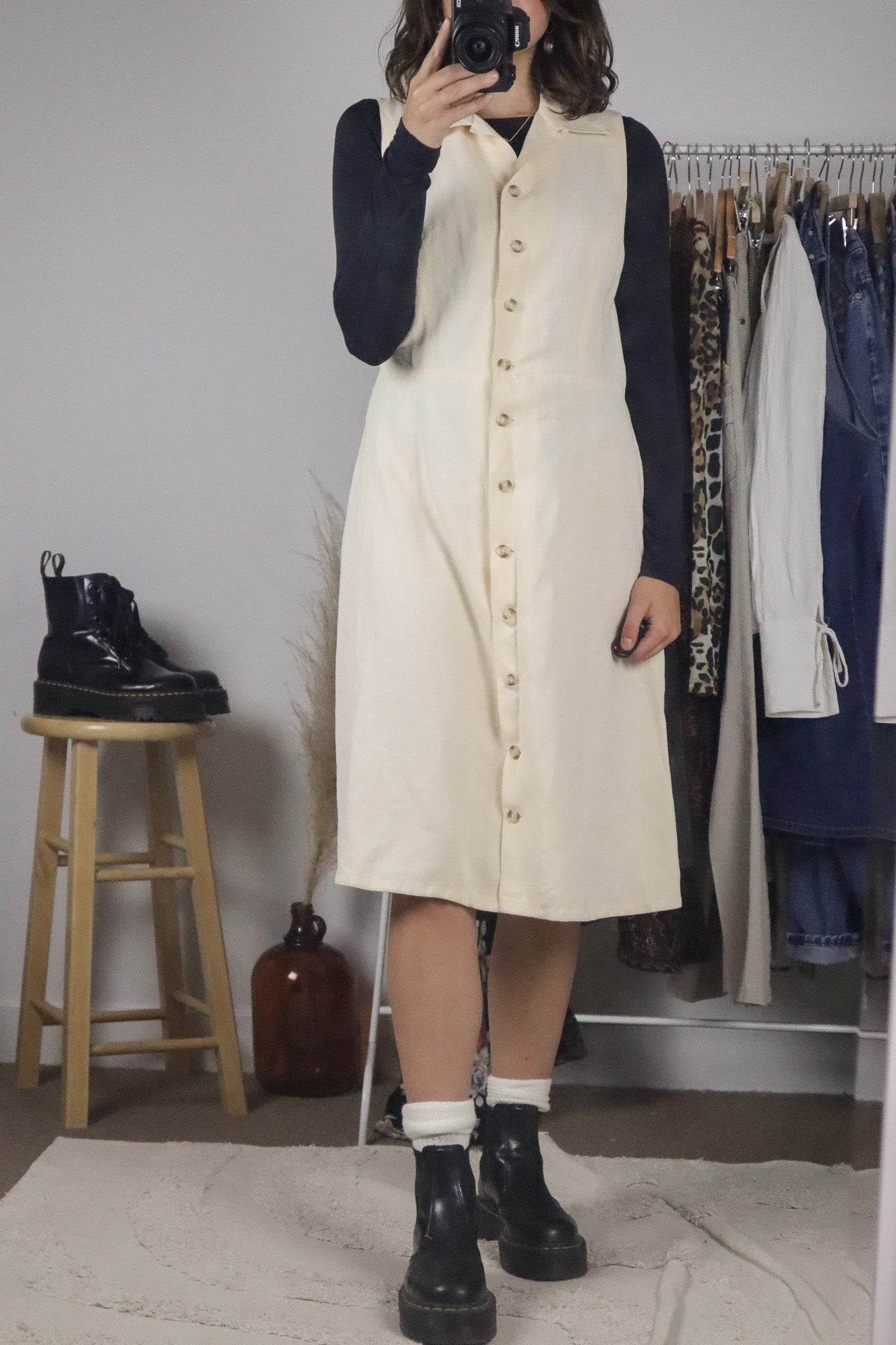 Vintage x Linen Blend Dress (M)