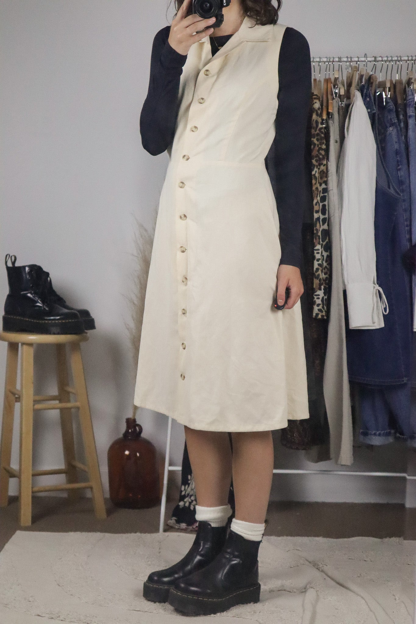 Vintage x Linen Blend Dress (M)