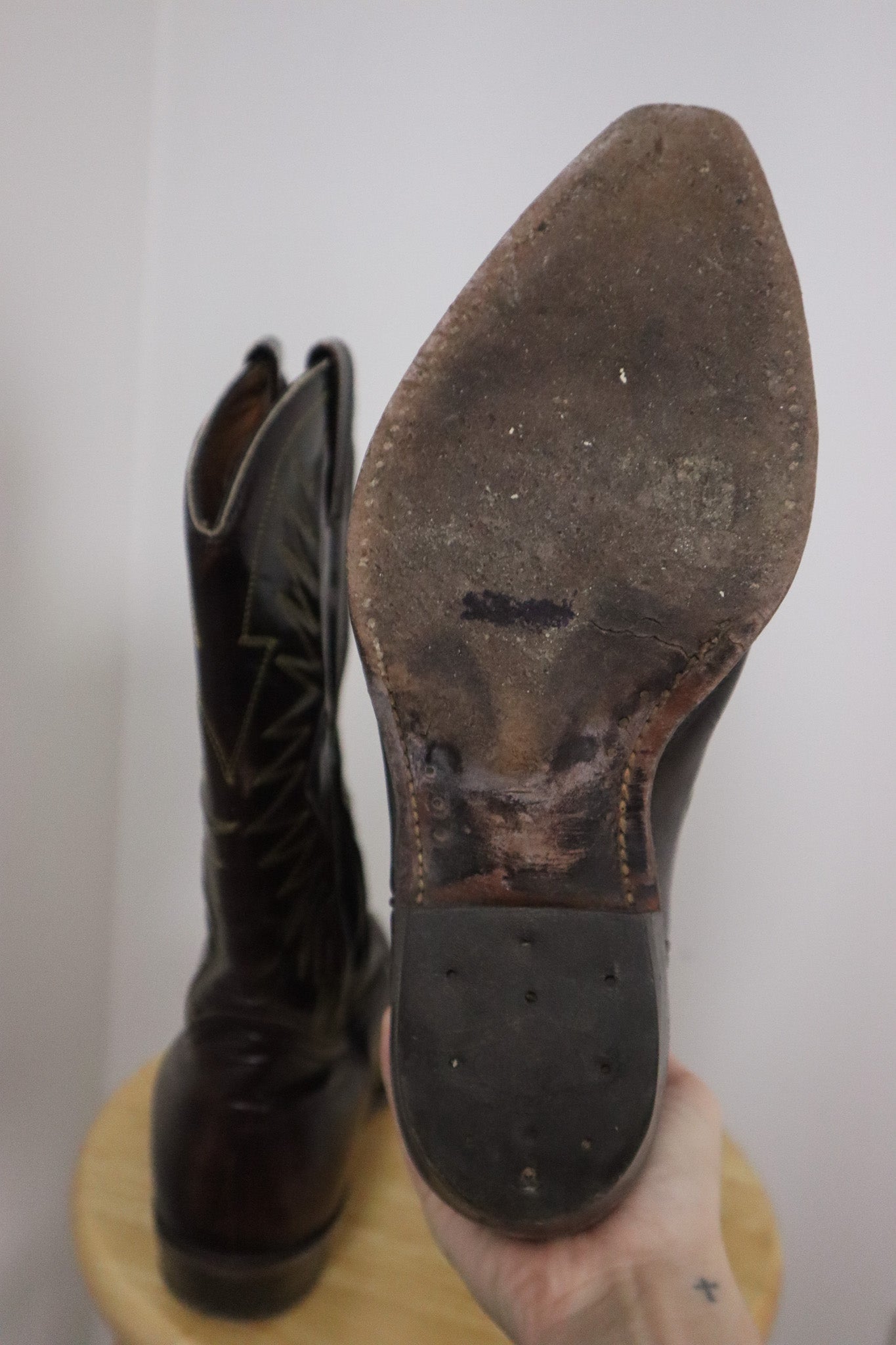 Vintage x Leather Cowboy Boots (W10/10.5)