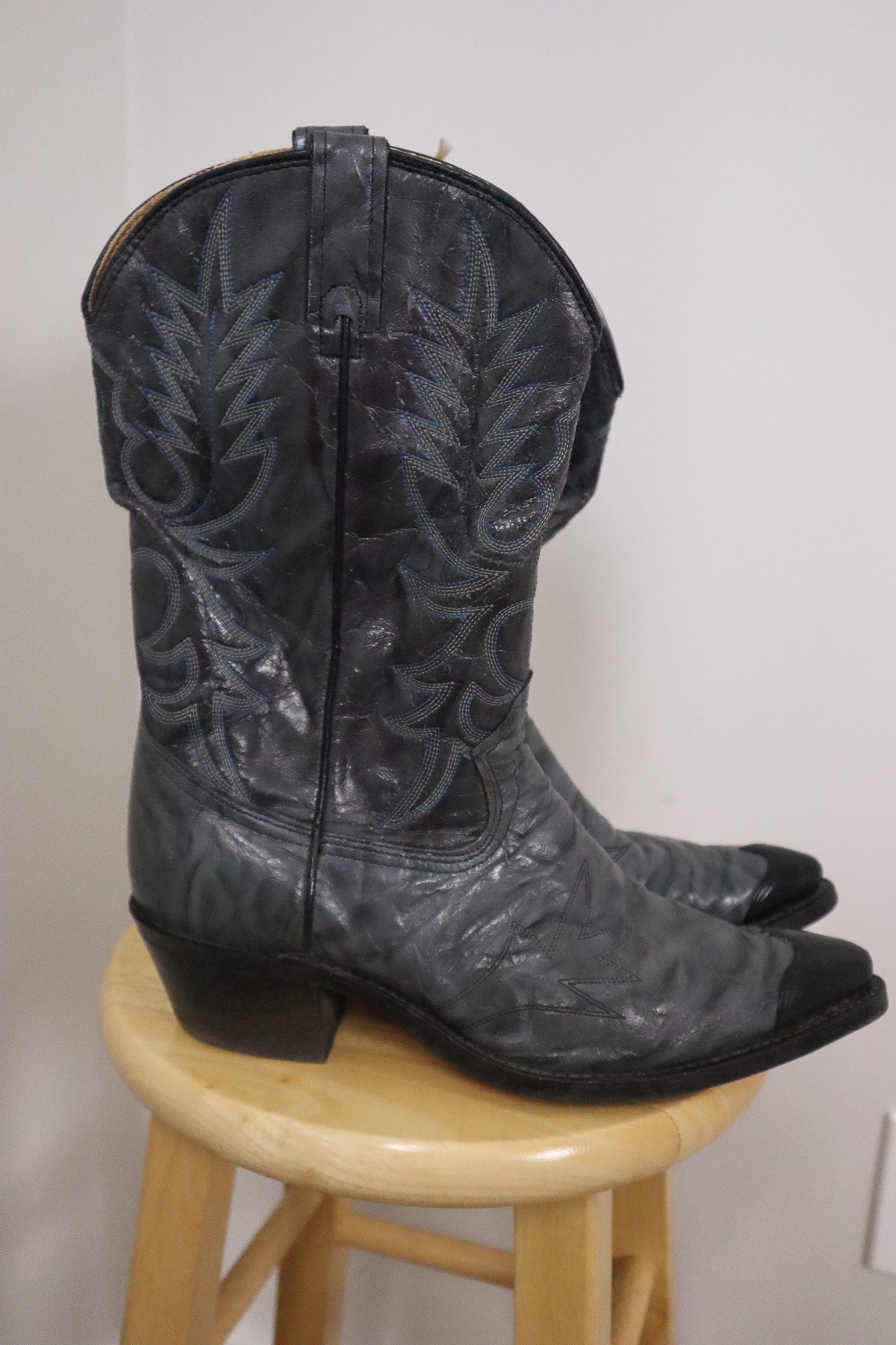 Made in USA x Vintage x Wrangler Leather Cowboy Boots (W10)