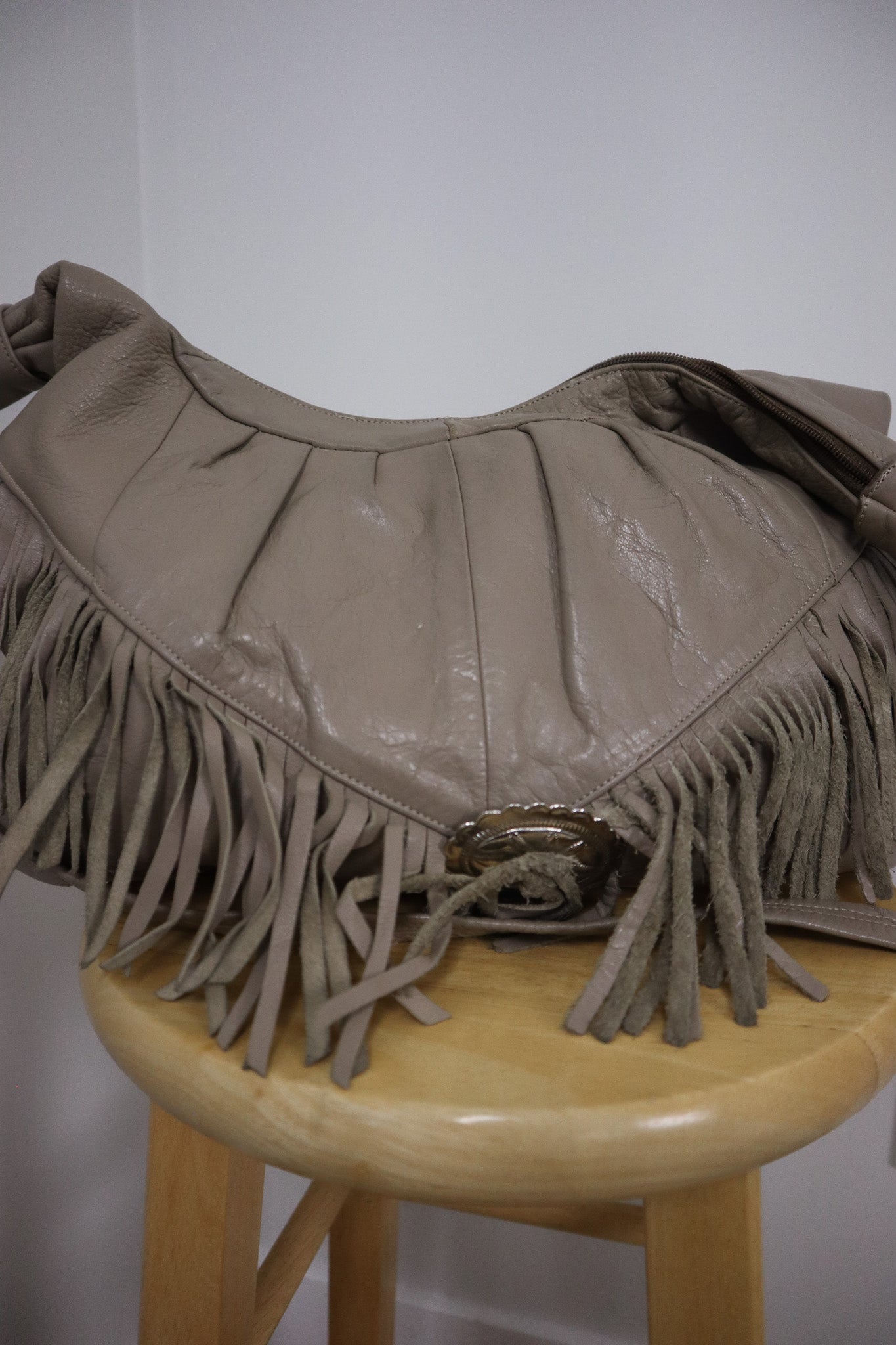 Vintage x Leather Fringe Purse