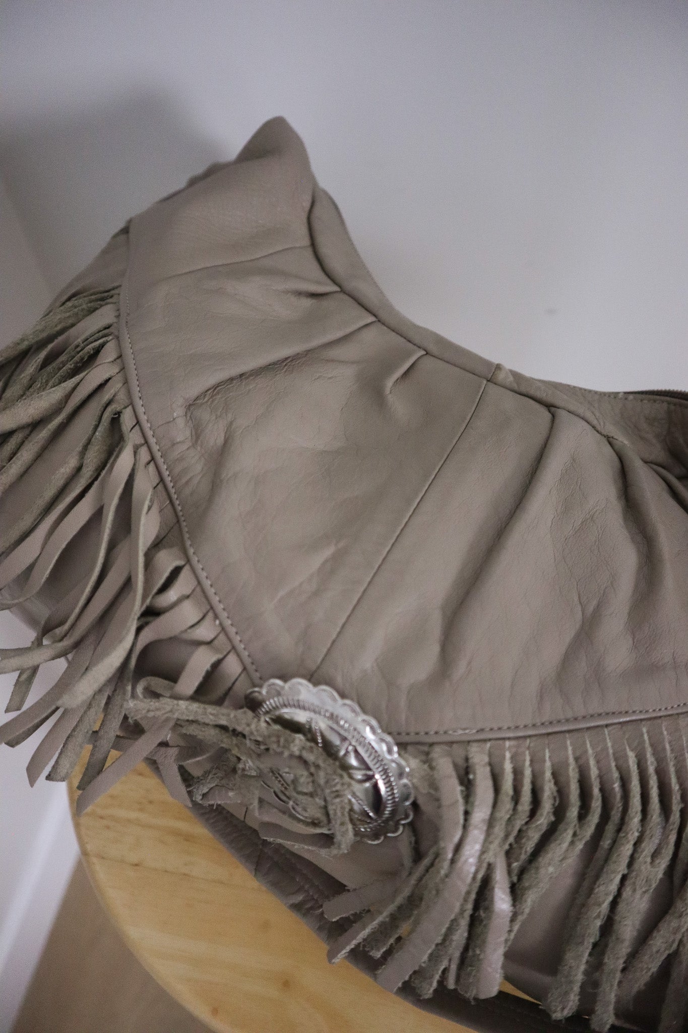 Vintage x Leather Fringe Purse