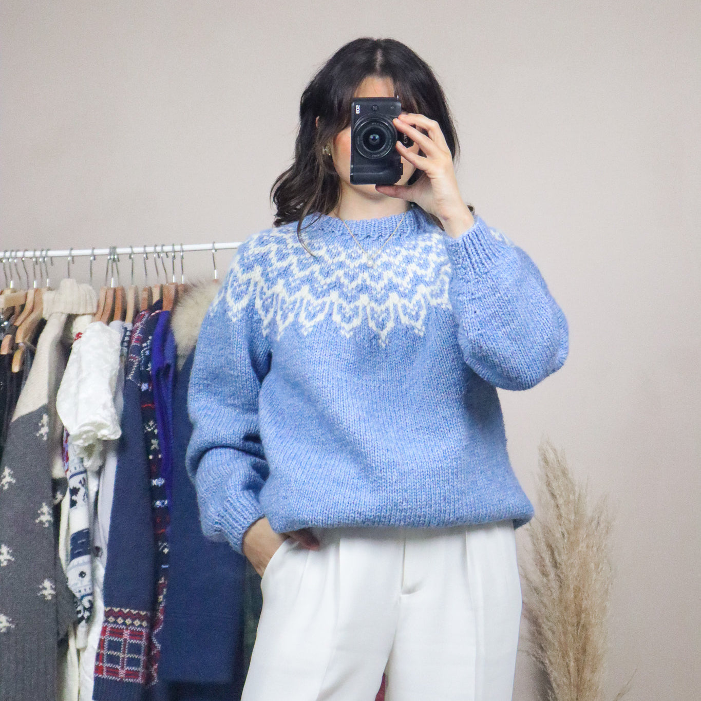 Handknit x Chunky Fair Isle Knit (XS/S)