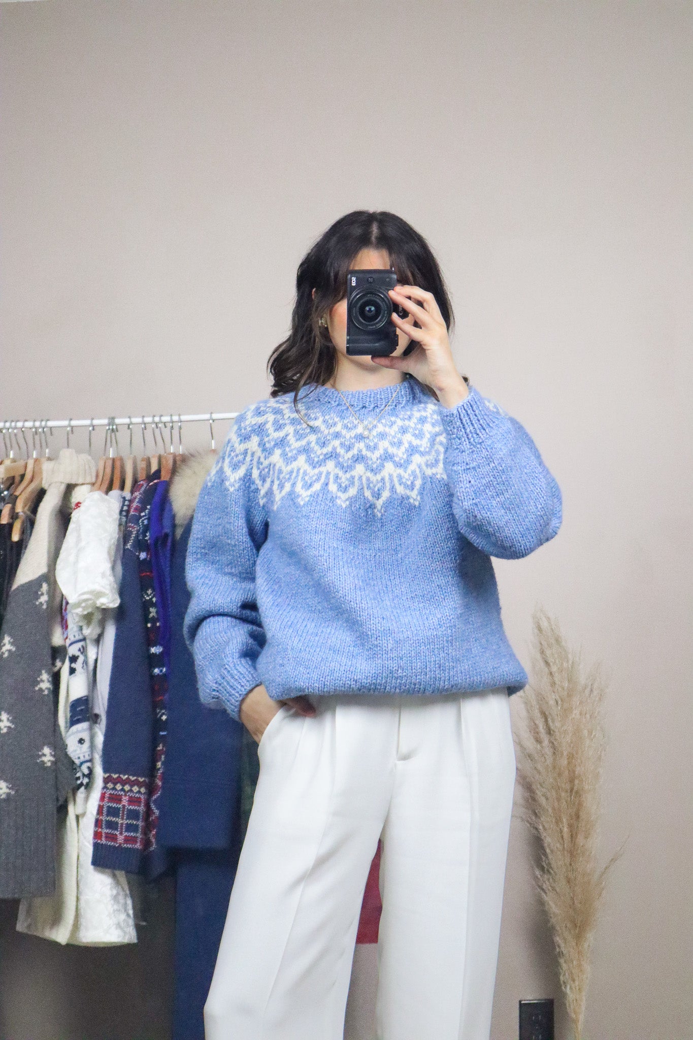 Handknit x Chunky Fair Isle Knit (XS/S)