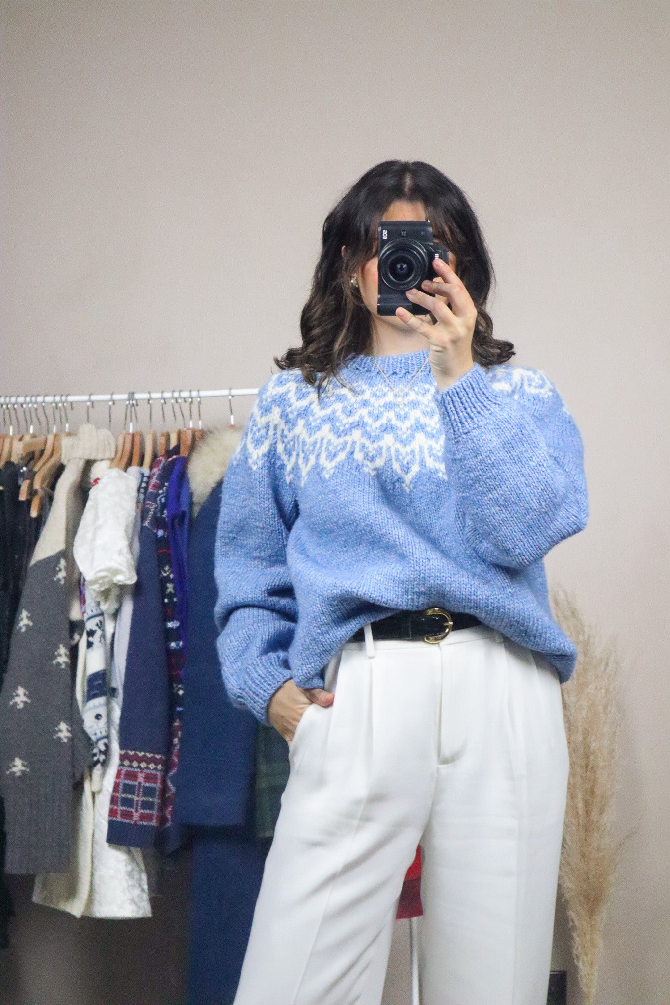 Handknit x Chunky Fair Isle Knit (XS/S)