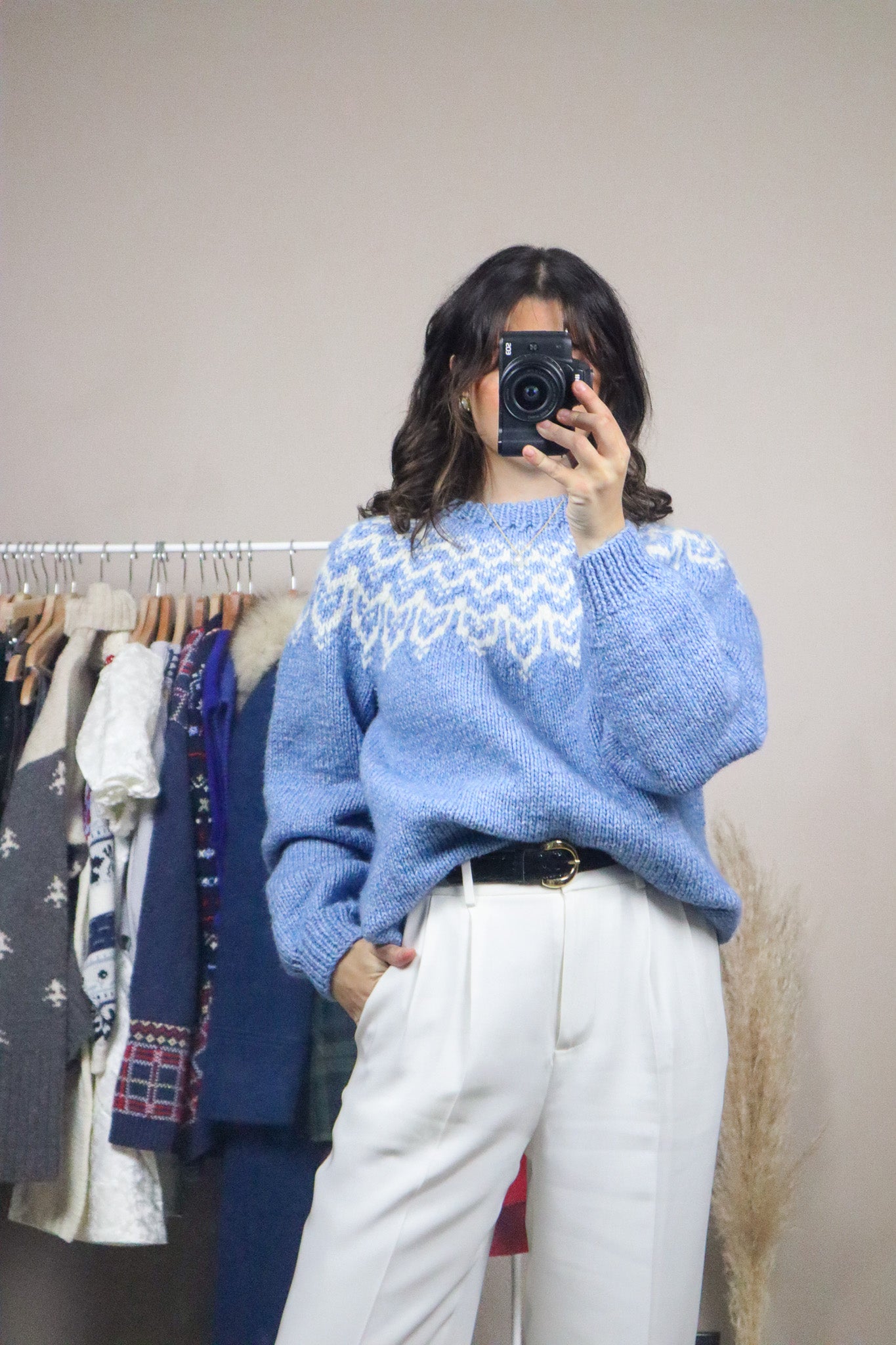 Handknit x Chunky Fair Isle Knit (XS/S)
