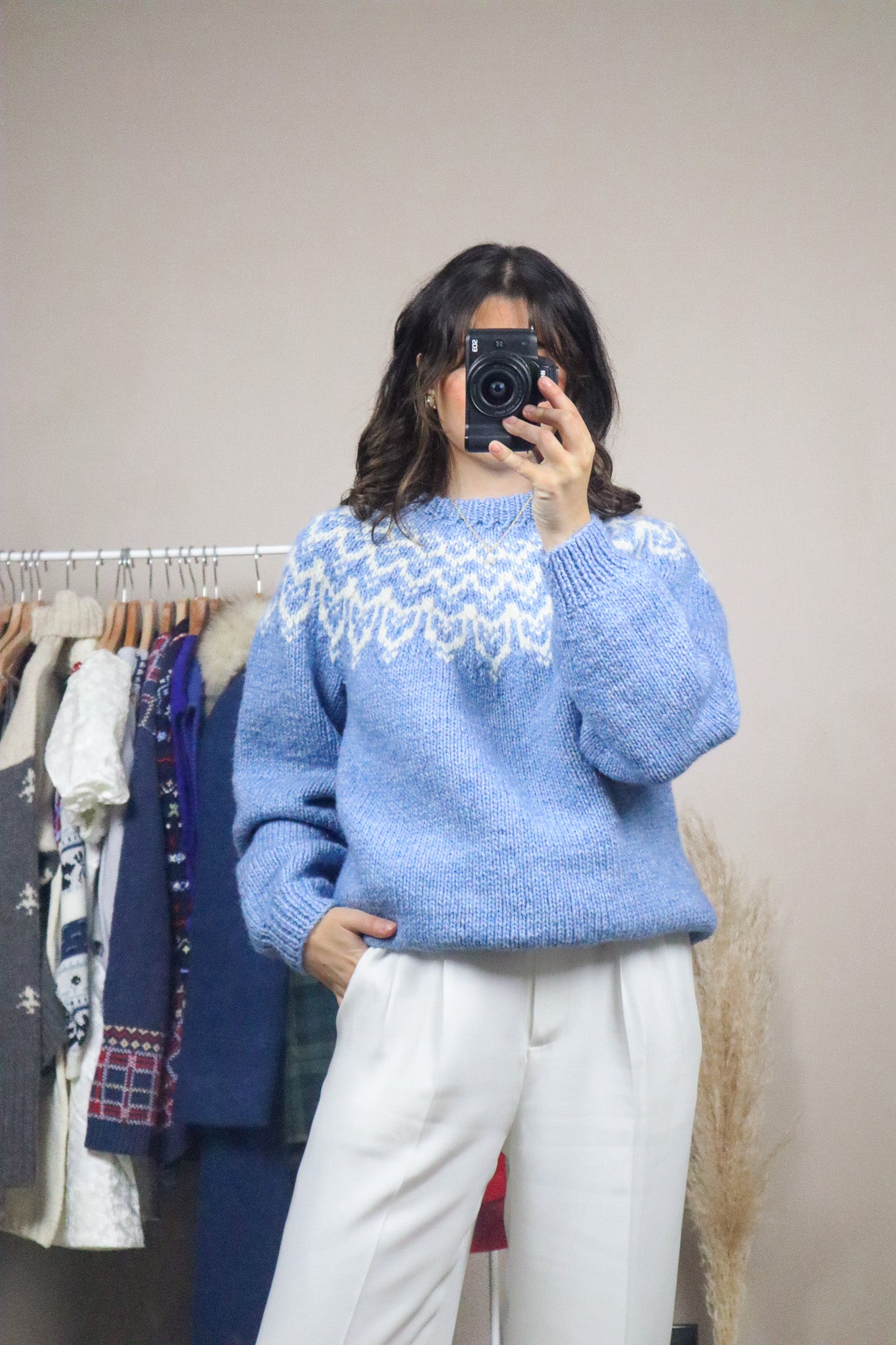 Handknit x Chunky Fair Isle Knit (XS/S)