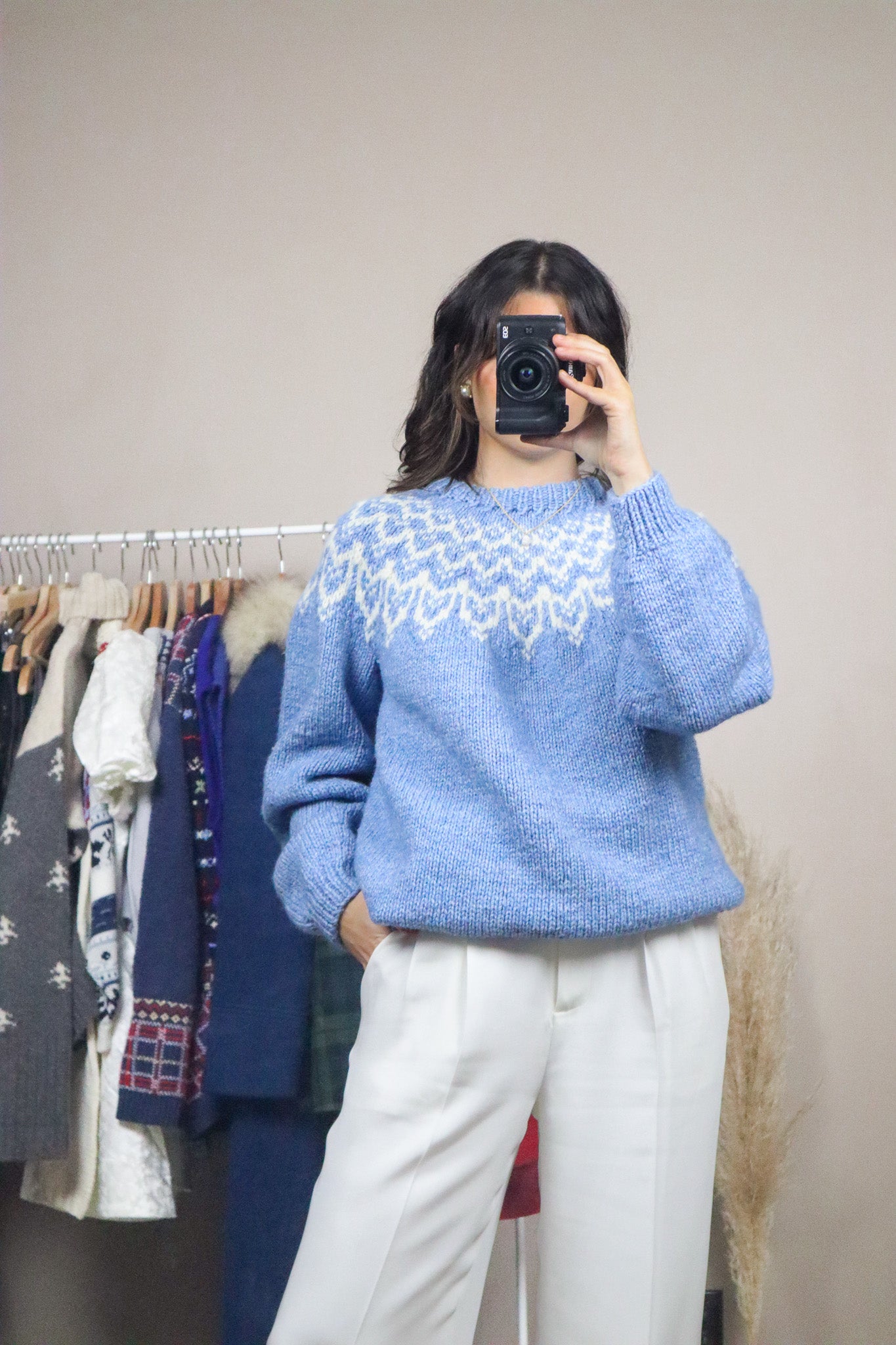 Handknit x Chunky Fair Isle Knit (XS/S)