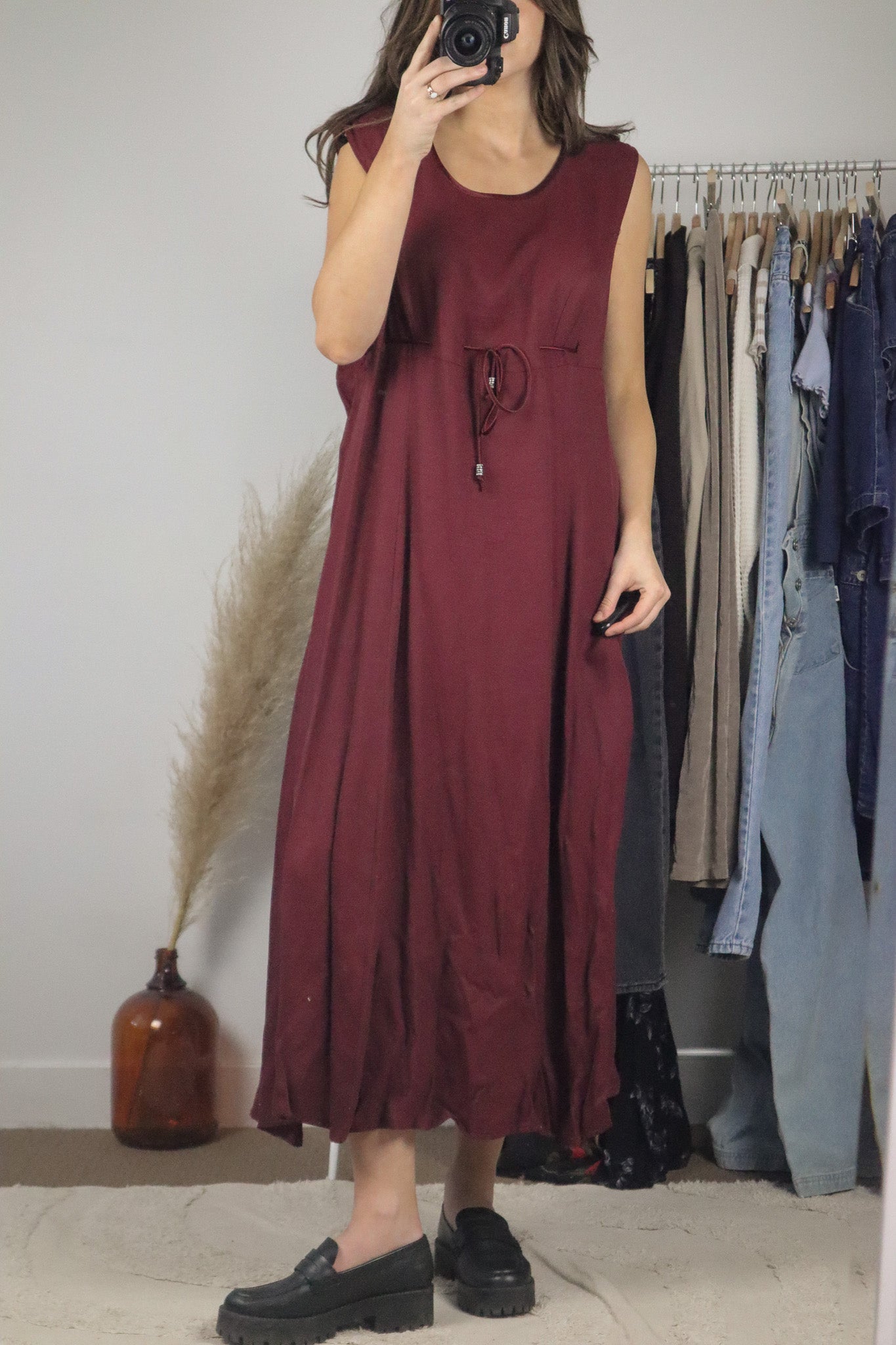 Made in Canada x Vintage x Tie Maxi Dress (10/12)
