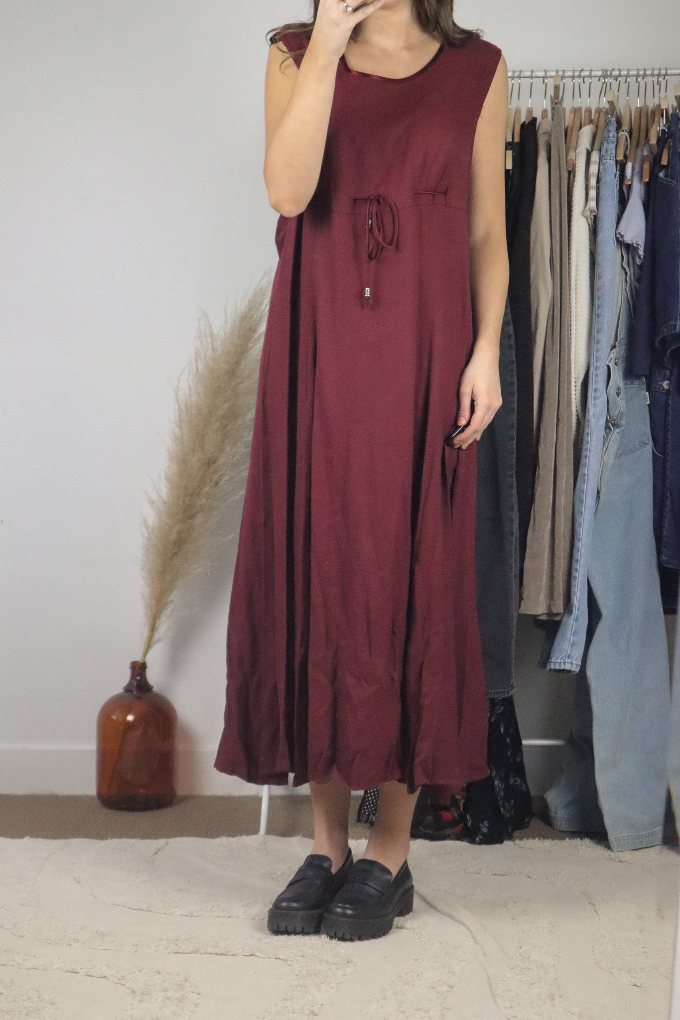 Made in Canada x Vintage x Tie Maxi Dress (10/12)