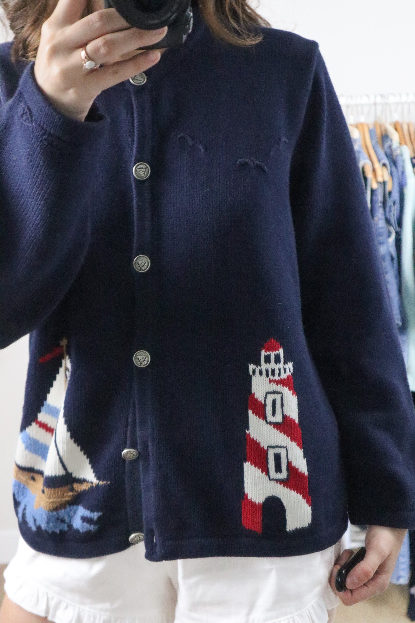 Vintage x Cotton Embroidered Graphic Cardigan (M/L)