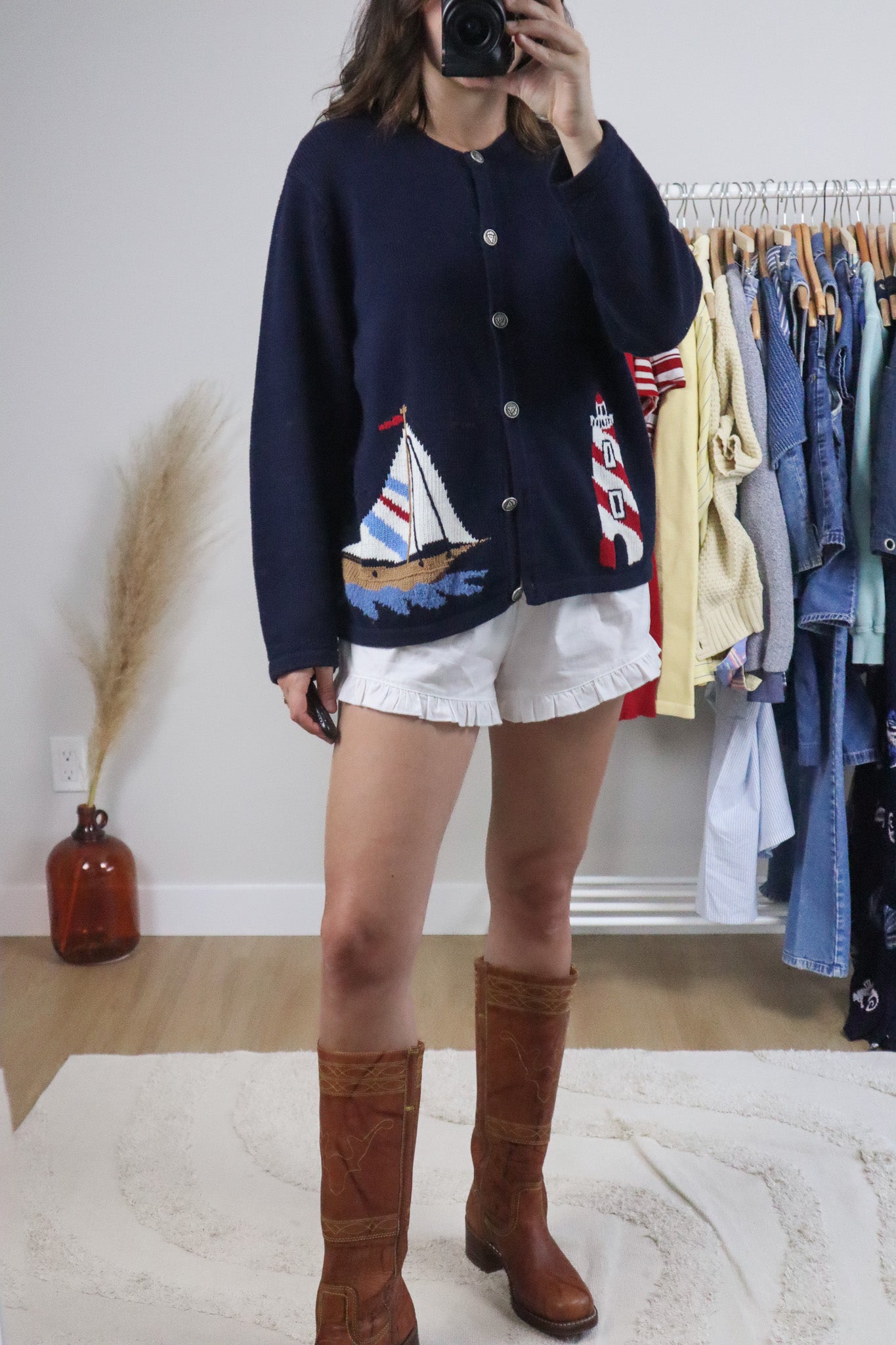 Vintage x Cotton Embroidered Graphic Cardigan (M/L)
