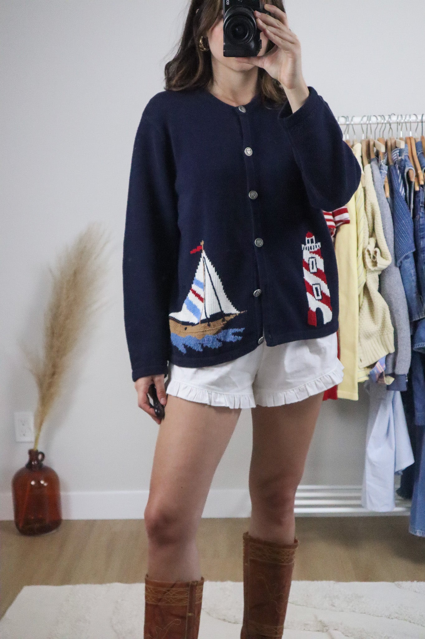 Vintage x Cotton Embroidered Graphic Cardigan (M/L)
