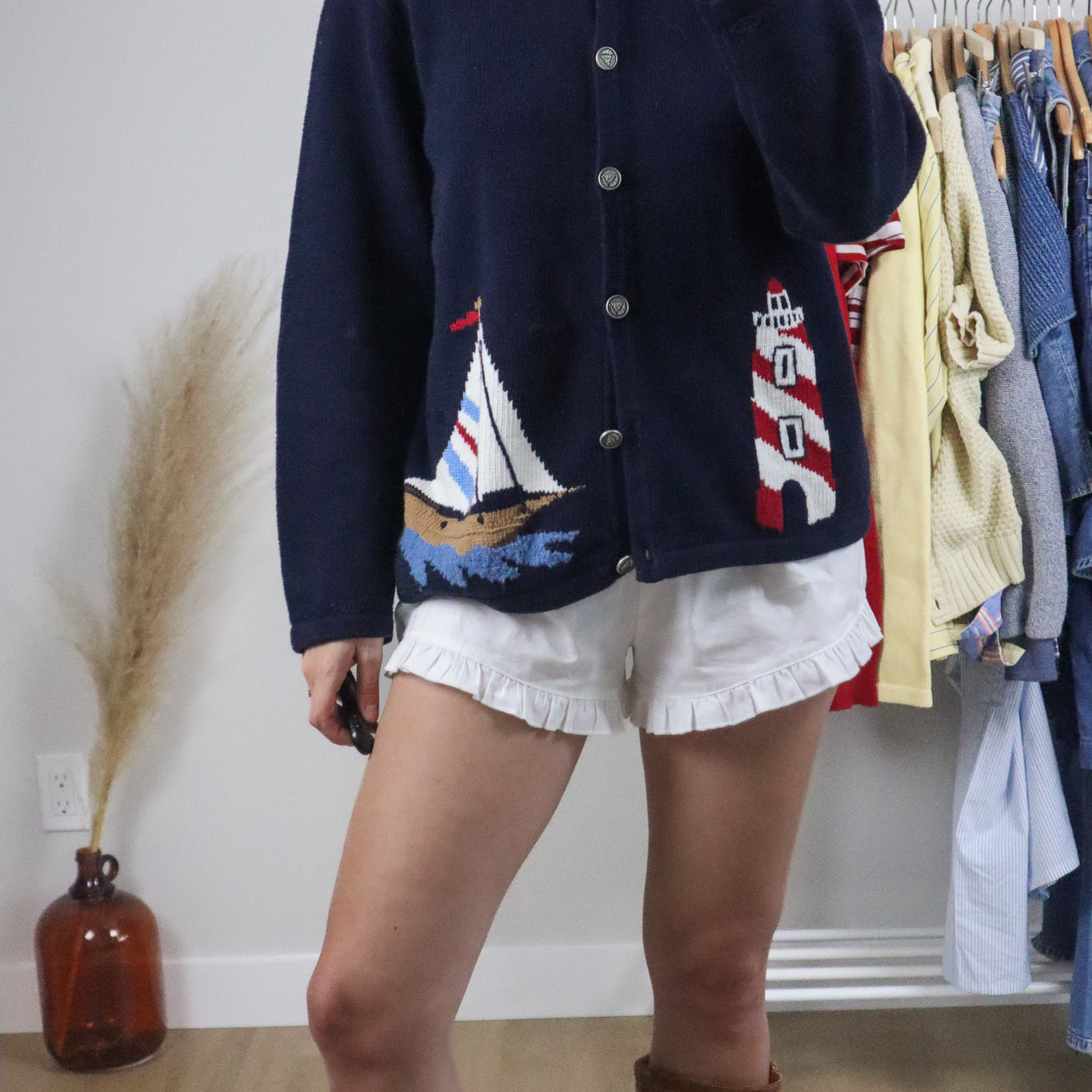 Vintage x Cotton Embroidered Graphic Cardigan (M/L)