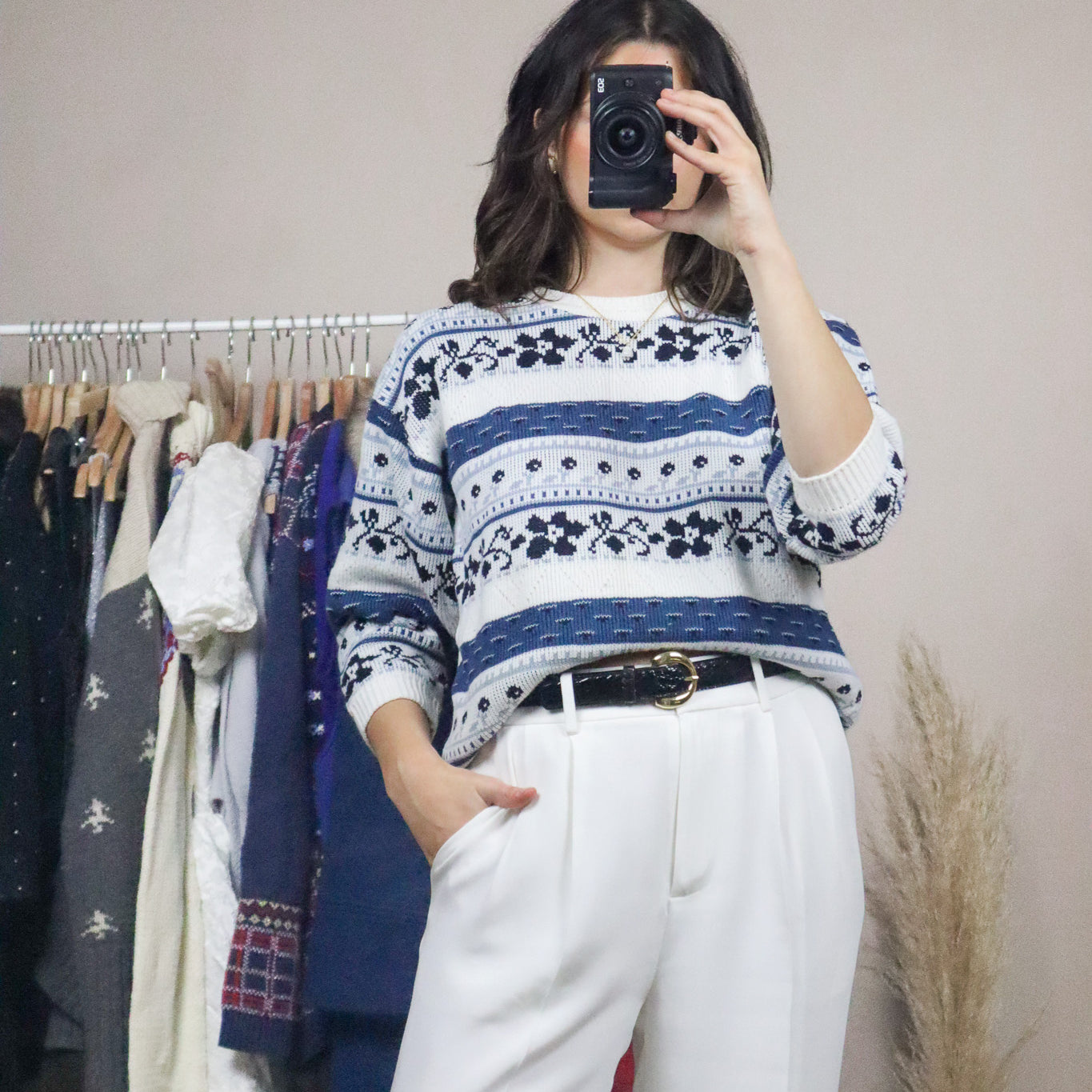 Made in Canada x Vintage x Pattered Knit (S)