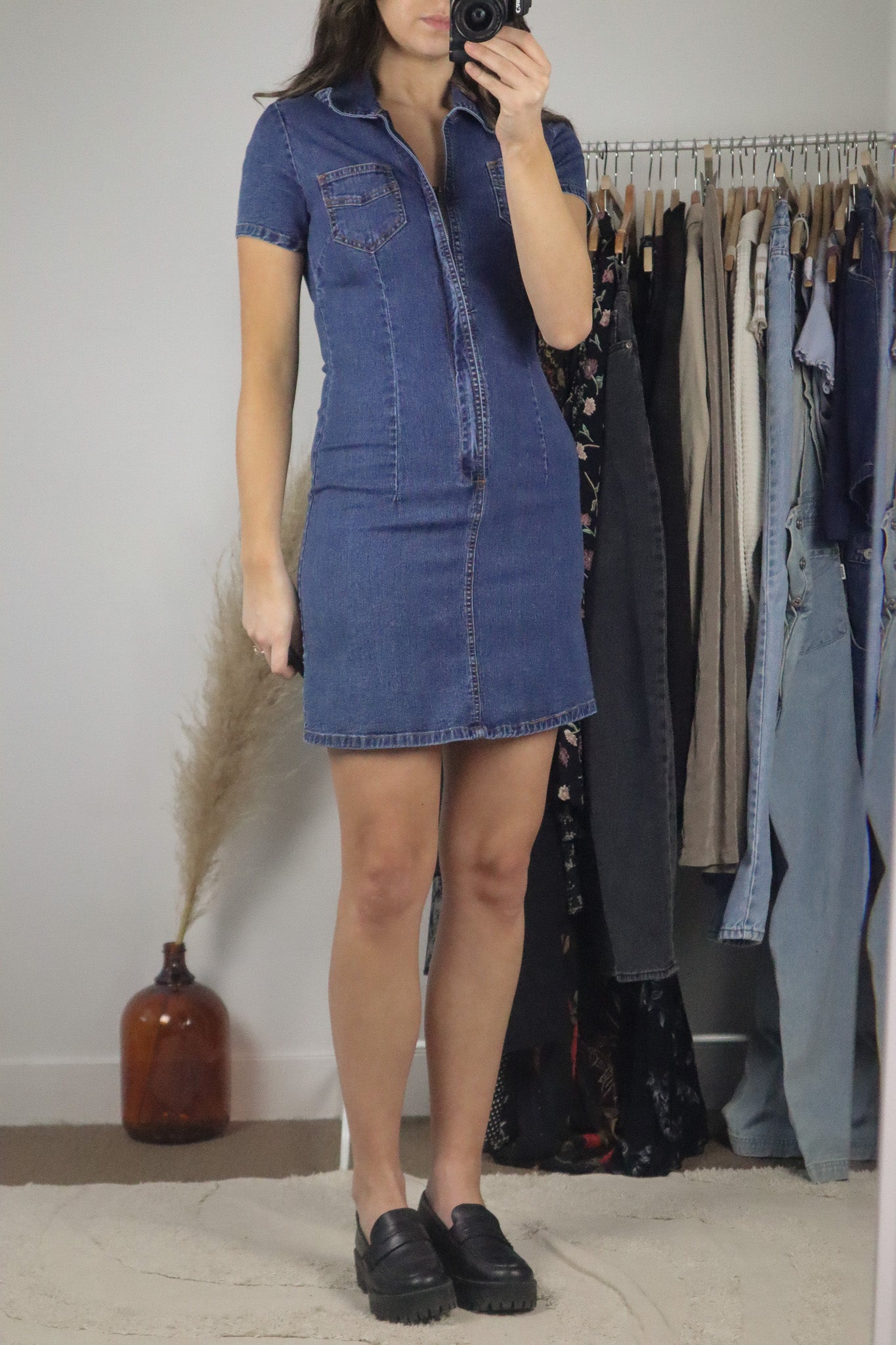 Vintage x Denim Dress (XS)