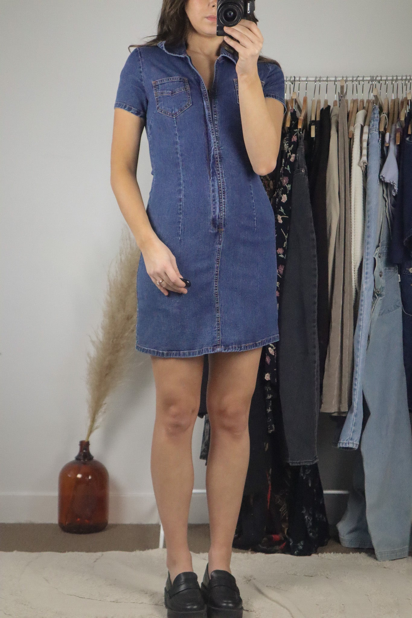 Vintage x Denim Dress (XS)