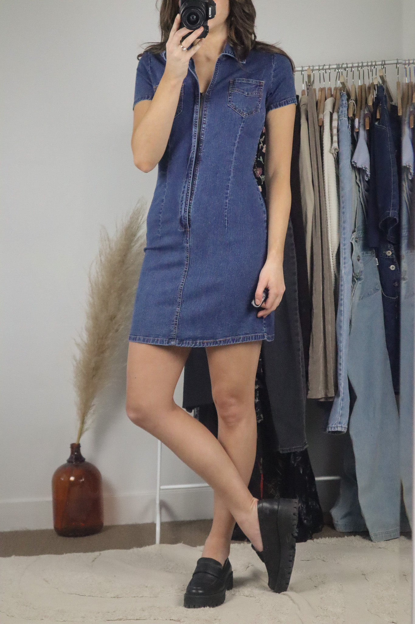 Vintage x Denim Dress (XS)