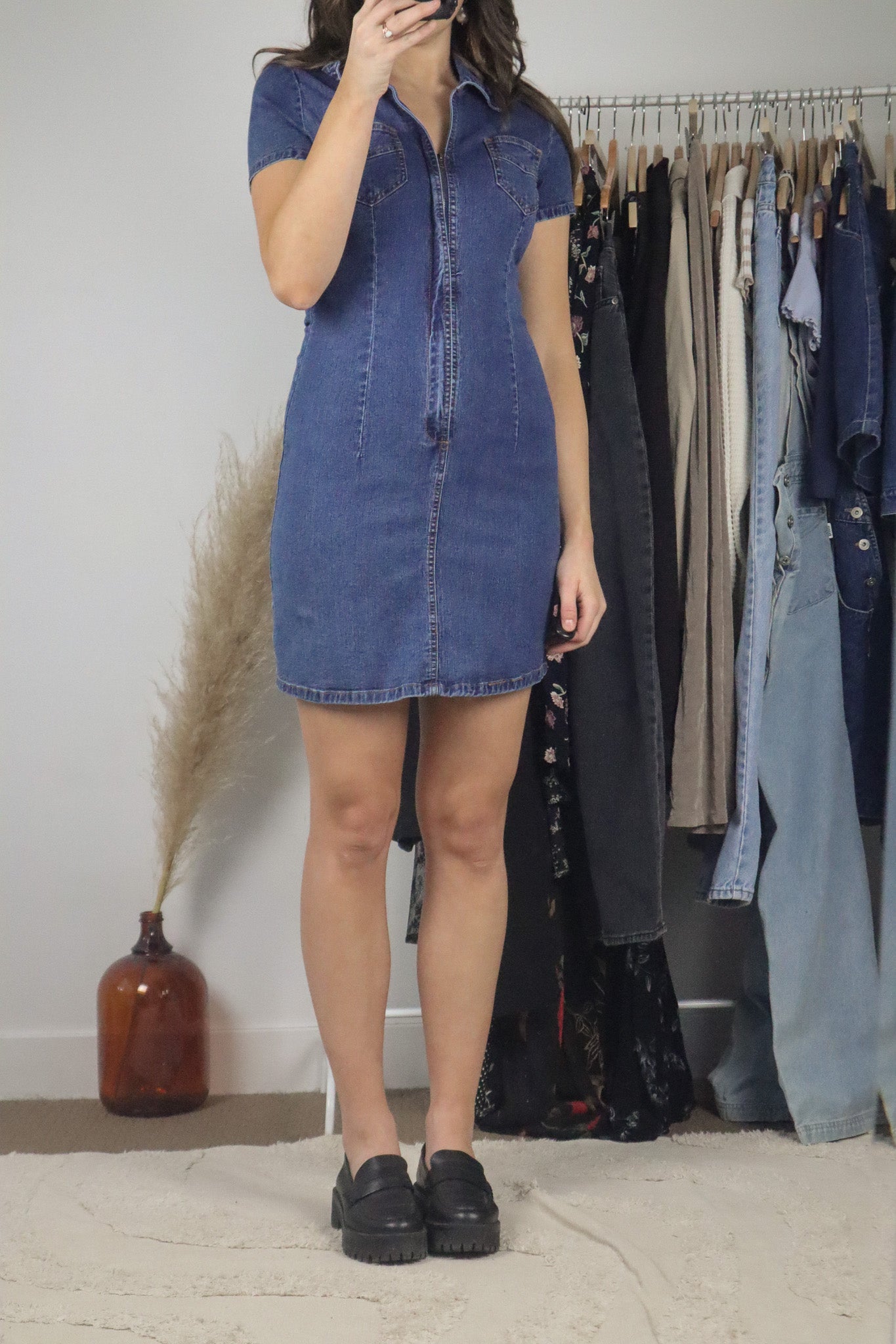 Vintage x Denim Dress (XS)