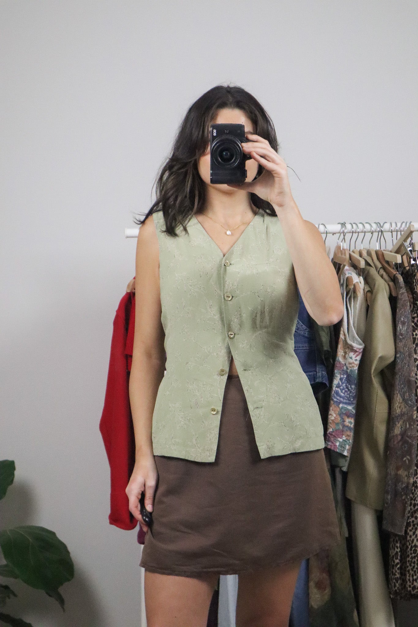Vintage x Patterned Blouse Tie Up Top (6)