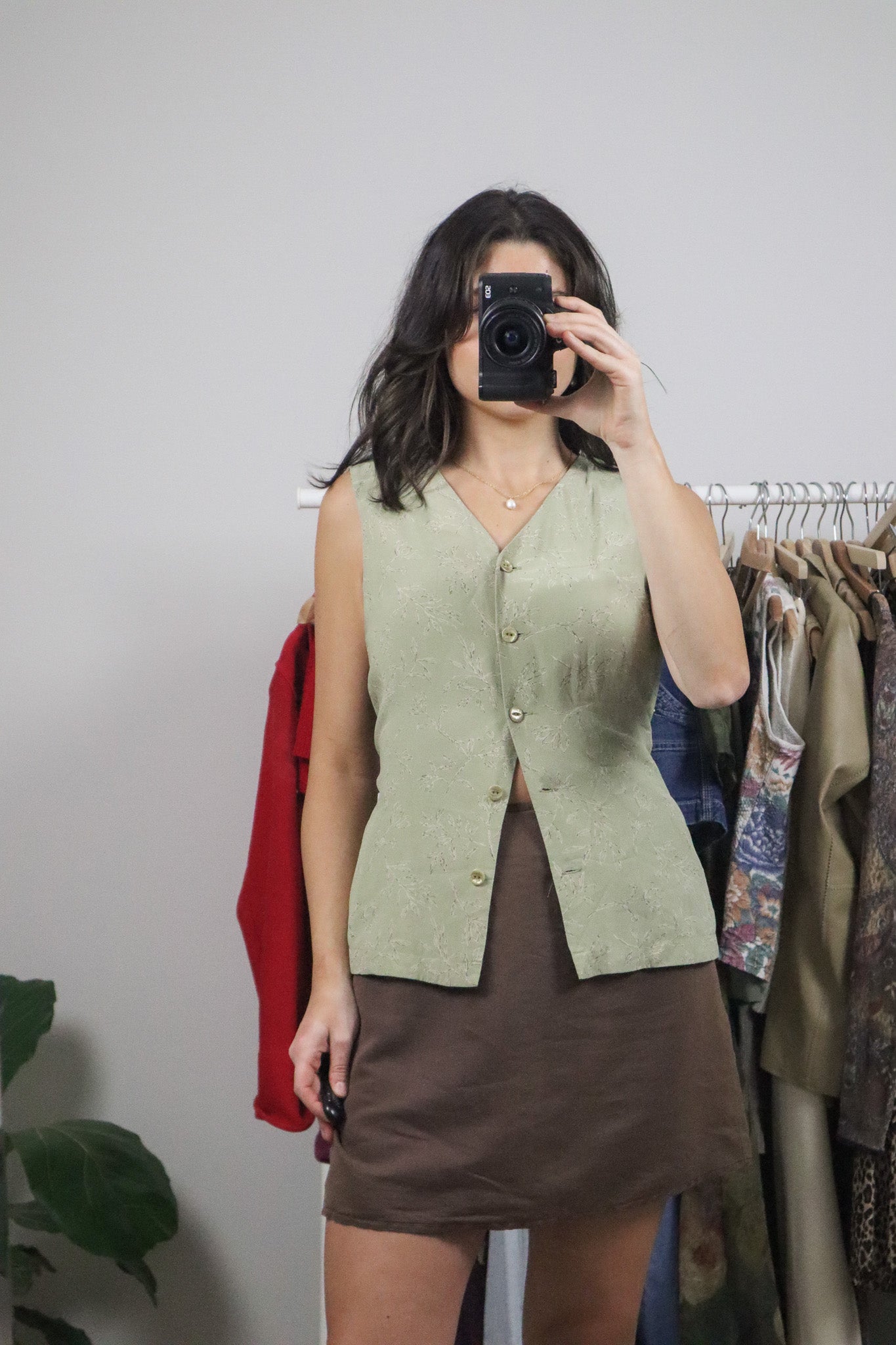 Vintage x Patterned Blouse Tie Up Top (6)