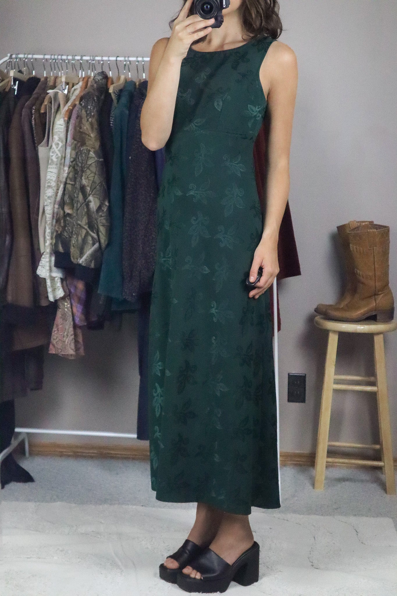 Made in USA x Vintage x Brocade Maxi Dress (4/6)