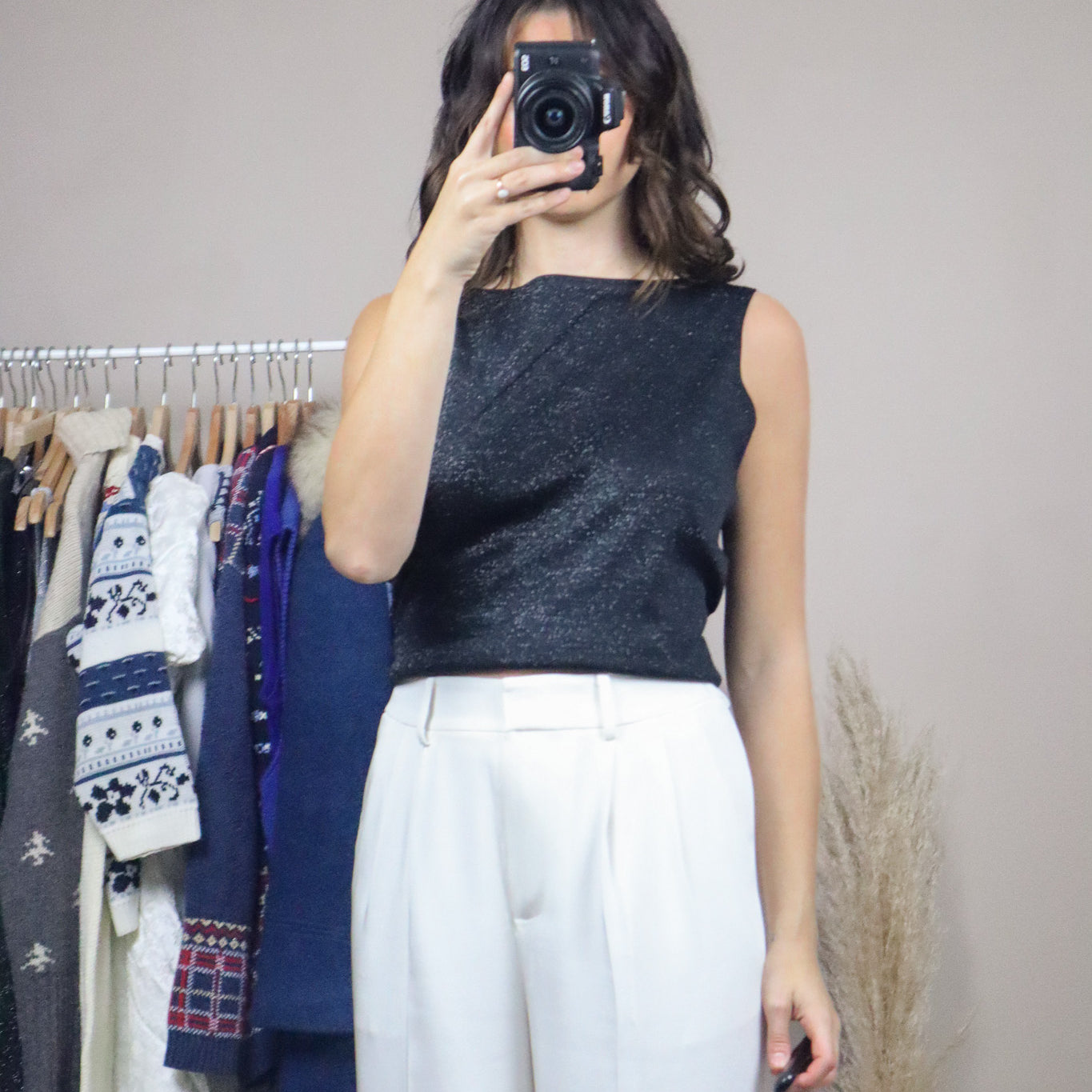 Made in Canada x Vintage x High Neck Shimmer Tank (M)