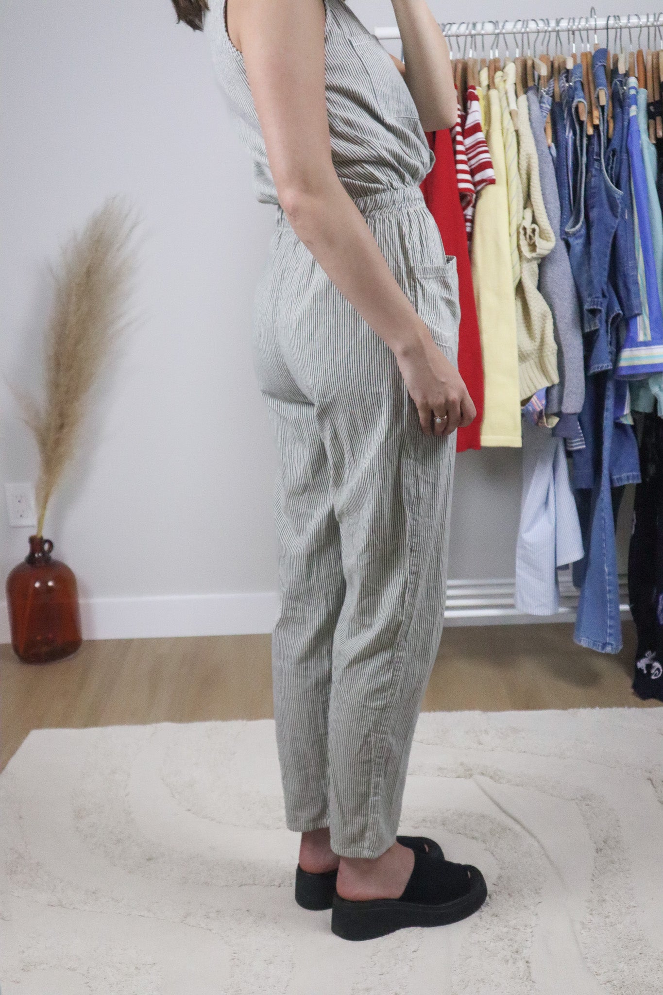 Vintage x Cotton Pinstriped Jumpsuit (S)