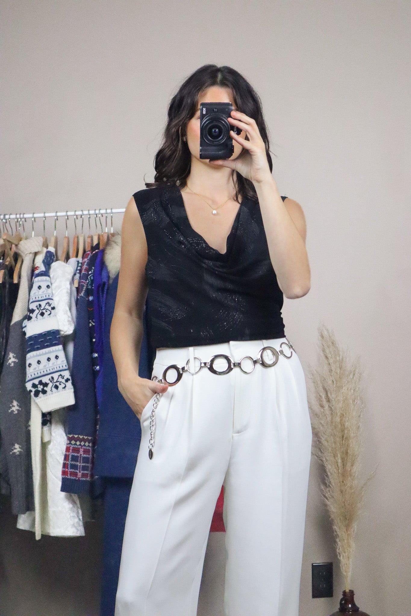 Vintage x Shimmer Cowl Neck (L/XL)