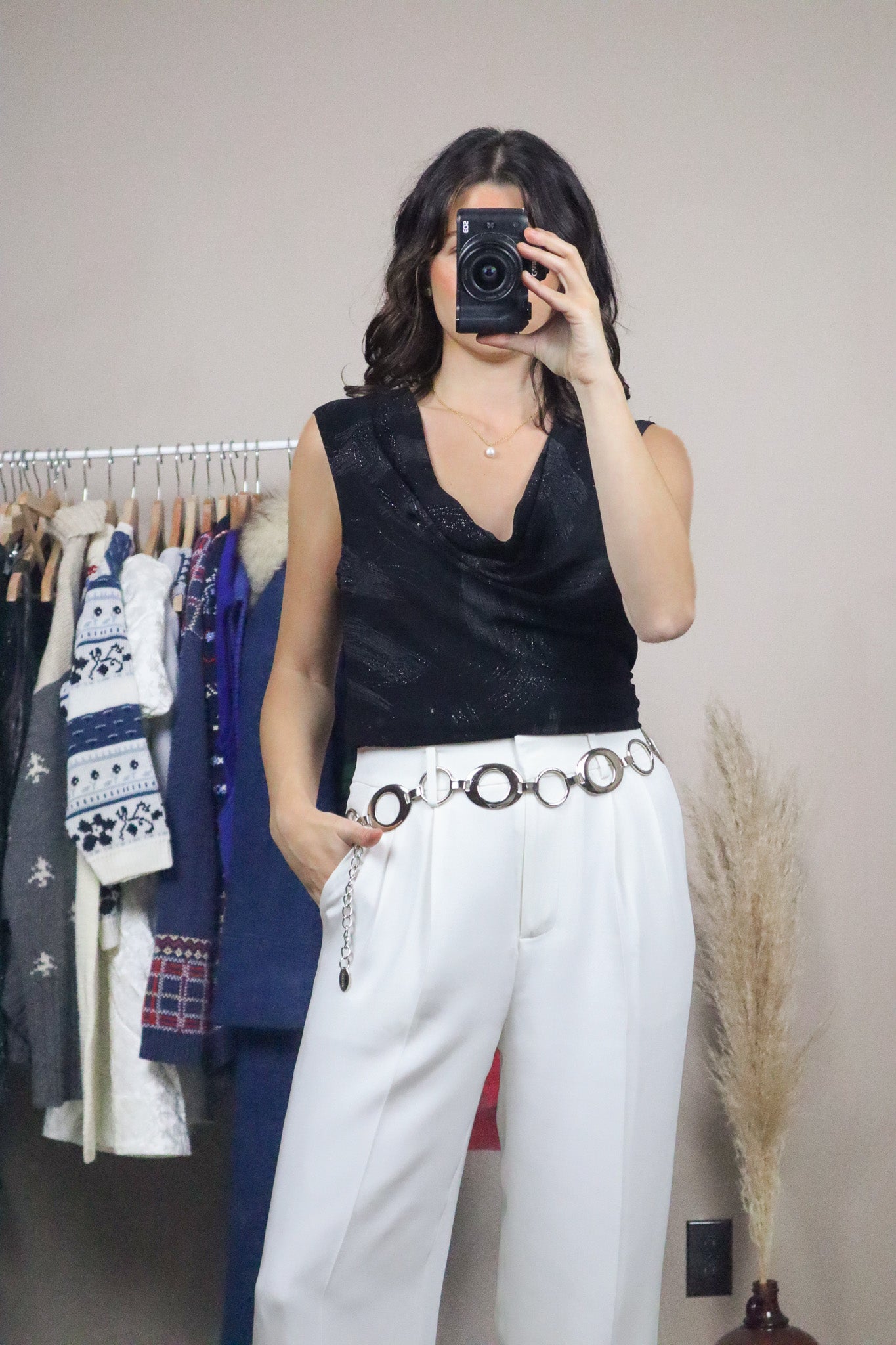 Vintage x Shimmer Cowl Neck (L/XL)