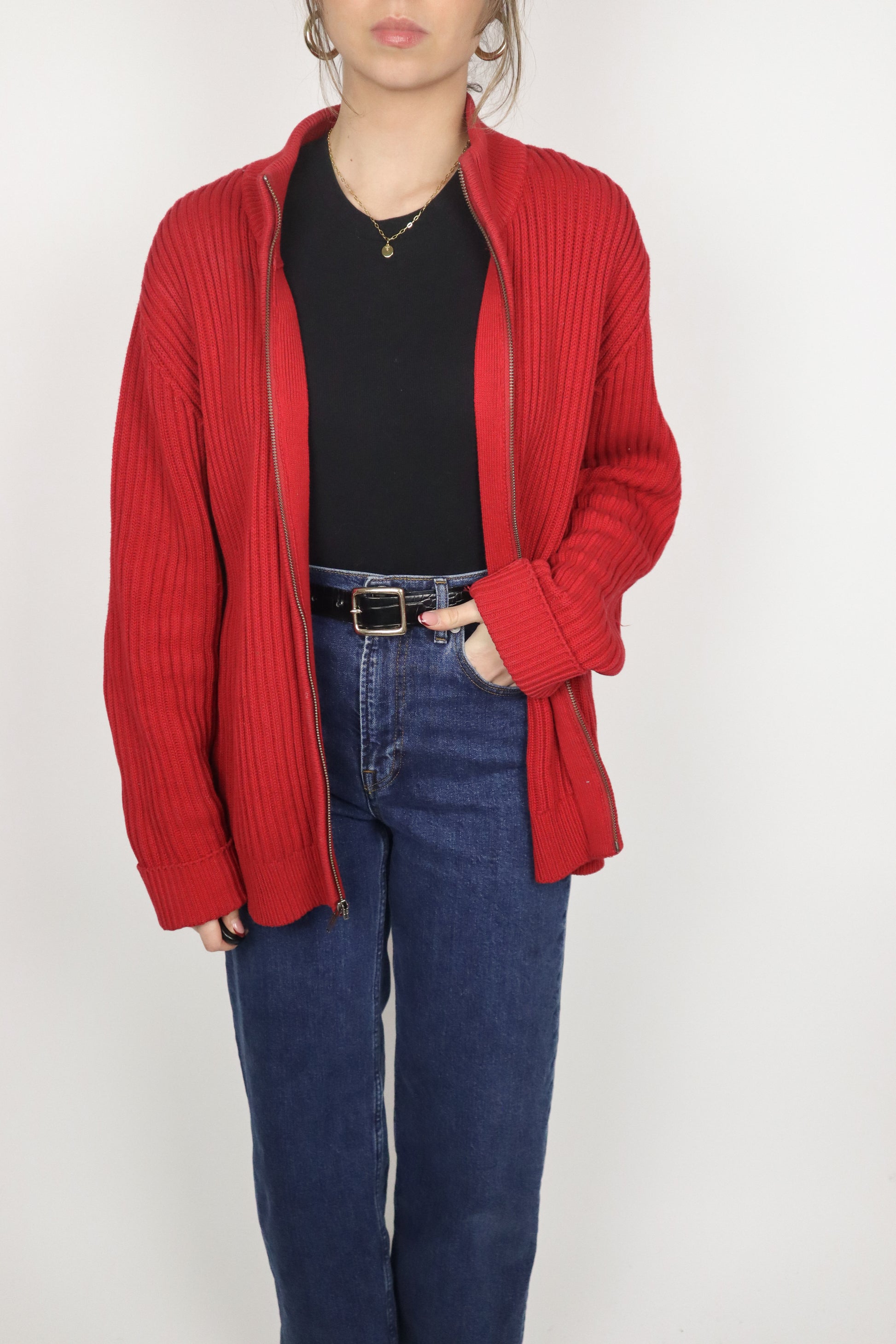 Vintage x L.L. Bean x Zip Up Knit (M)