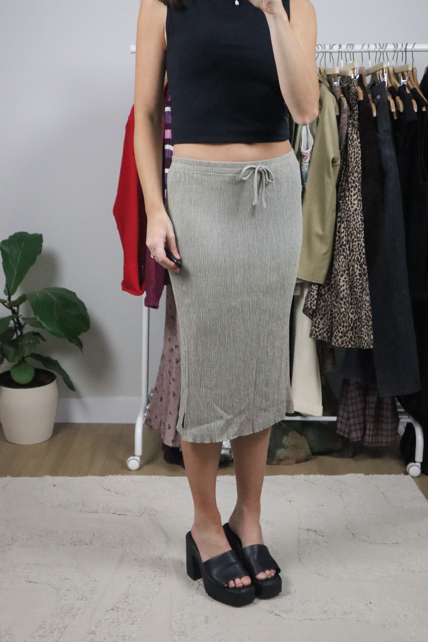 Vintage x Midi Skirt (M)