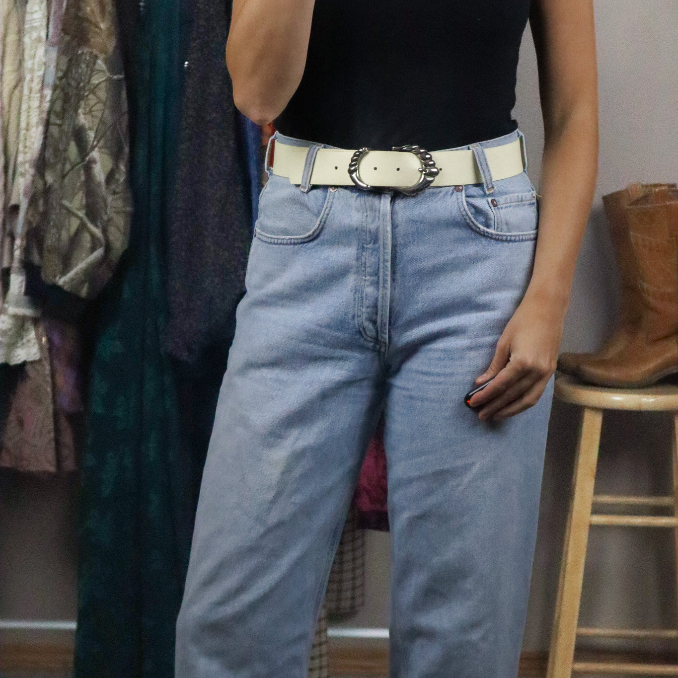 Vintage x Leather Belt (M)
