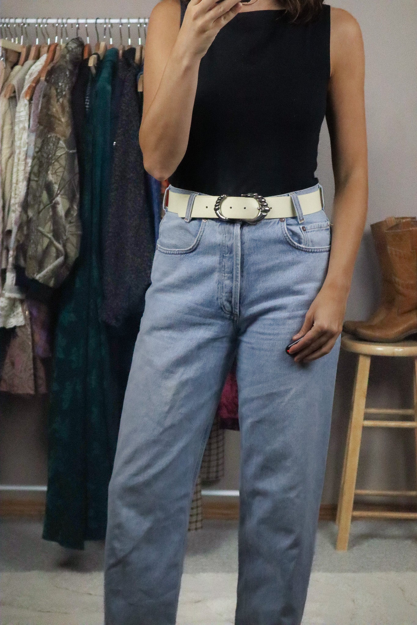 Vintage x Leather Belt (M)