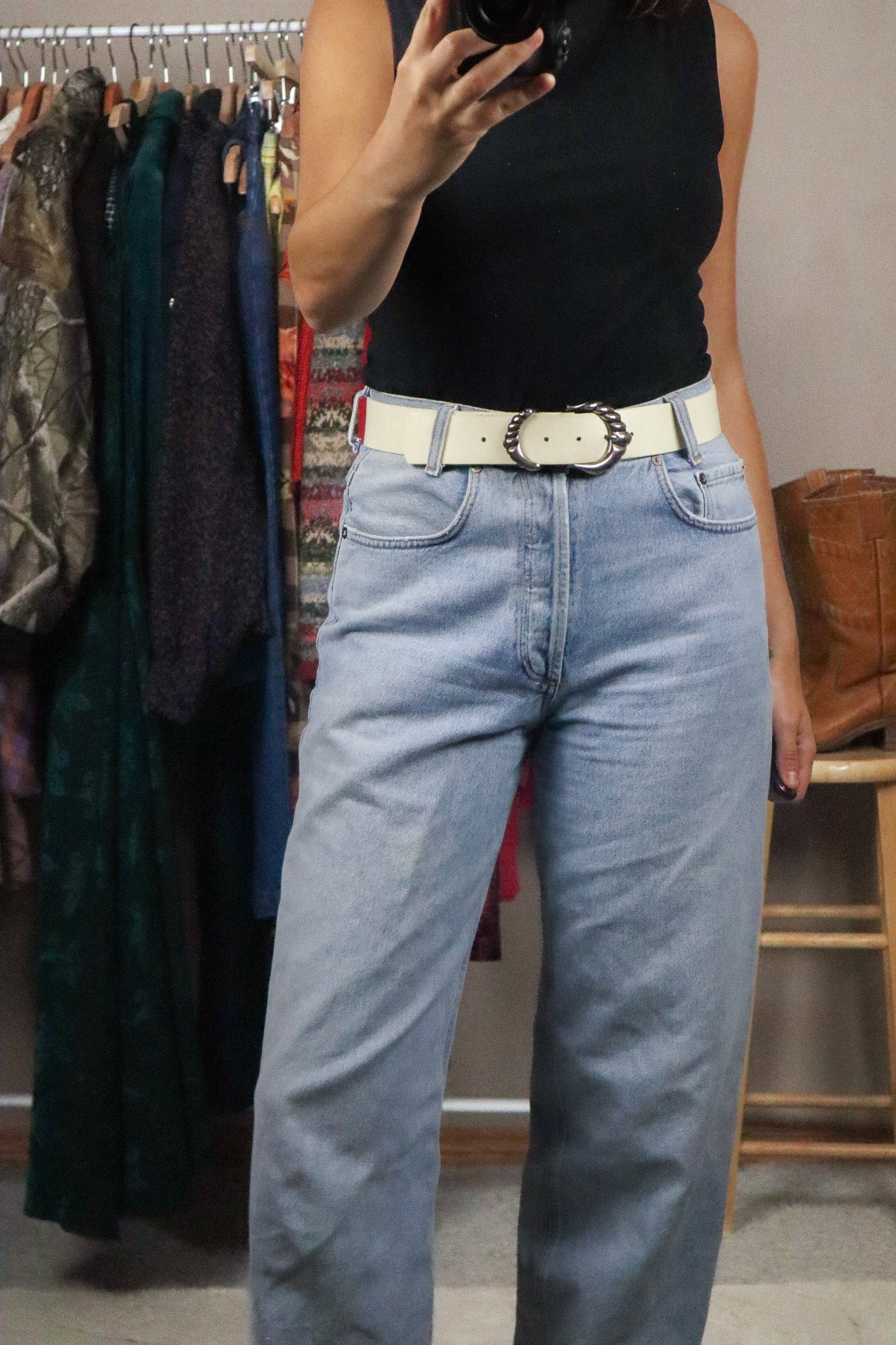 Vintage x Leather Belt (M)