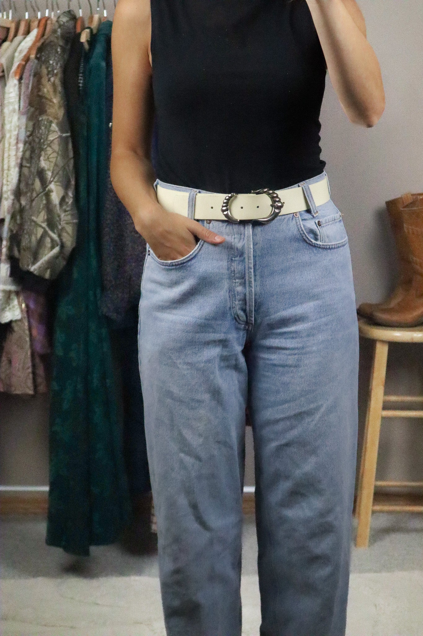 Vintage x Leather Belt (M)