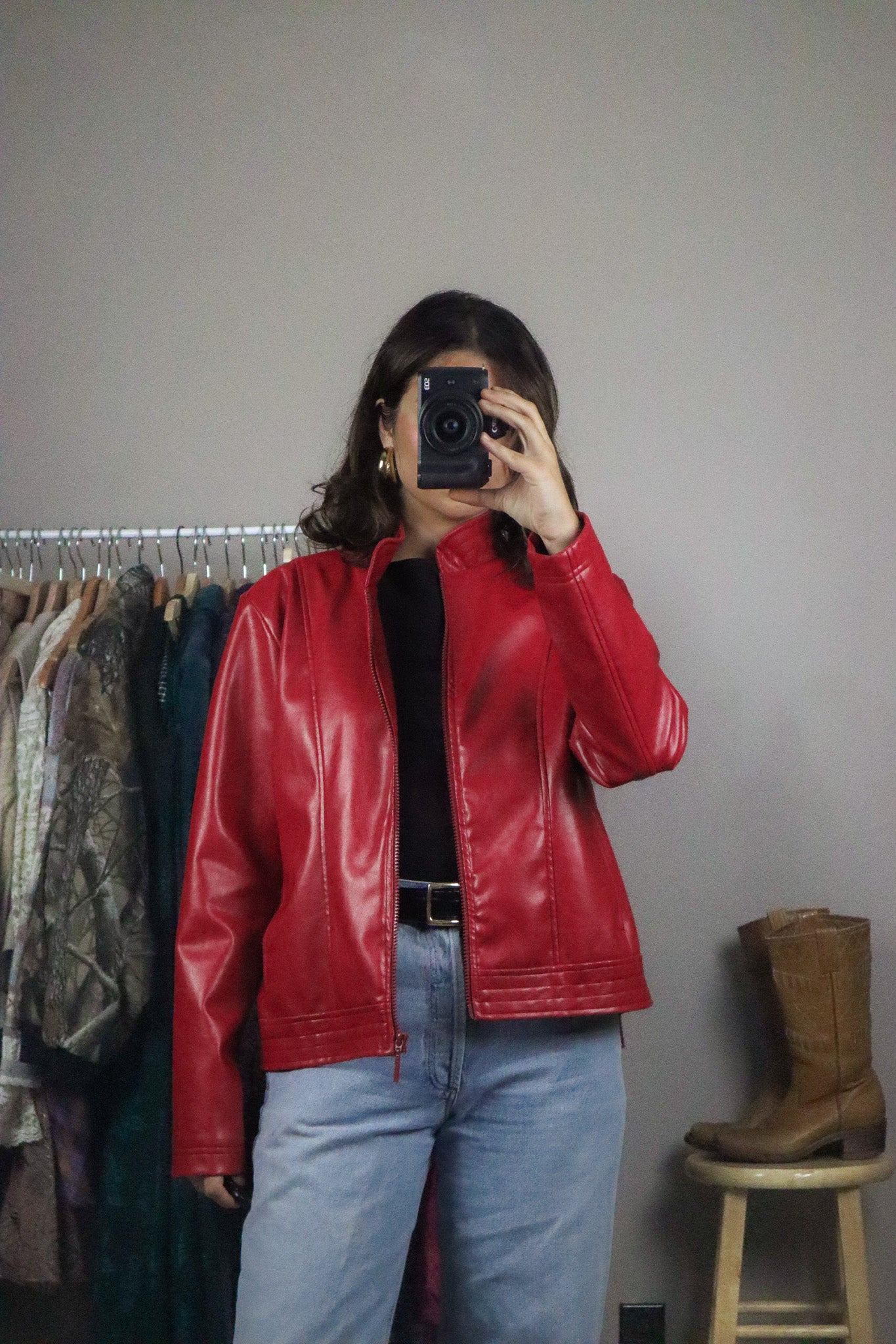 Made in Canada x Vintage x Faux Leather Red Jacket (S/M)