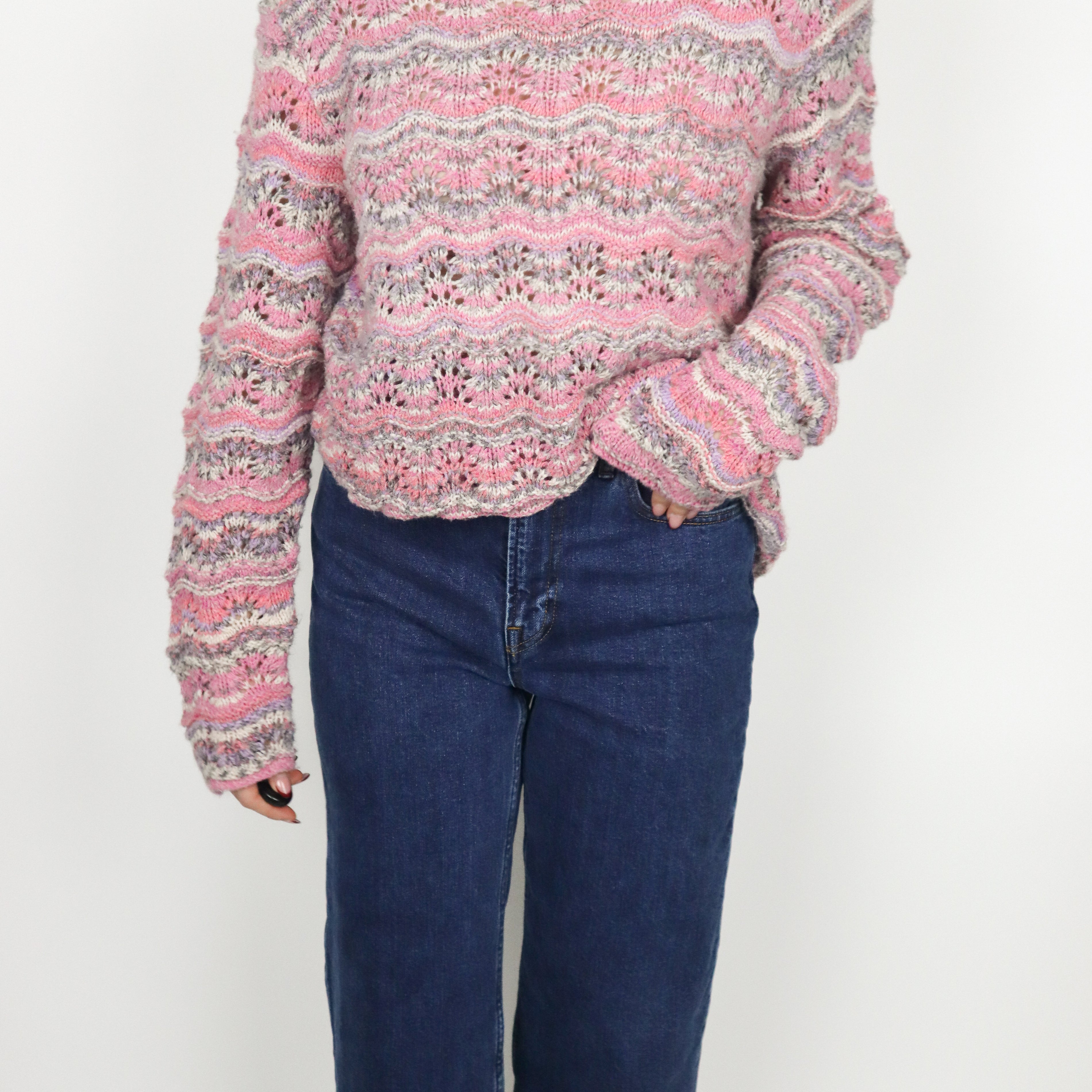 Handmade x Open Knit Multi-Colour Sweater (M)