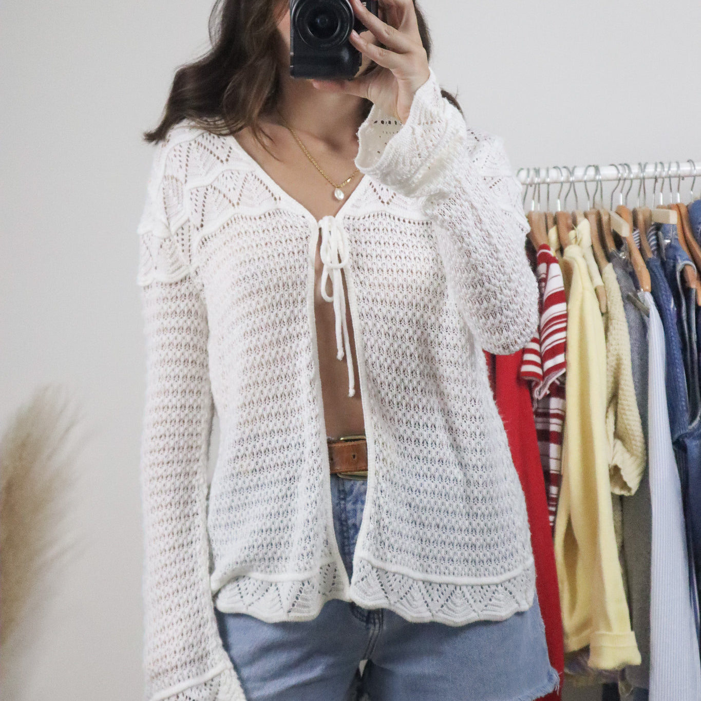 Made in Canada x Vintage x Tie Cardigan (L)