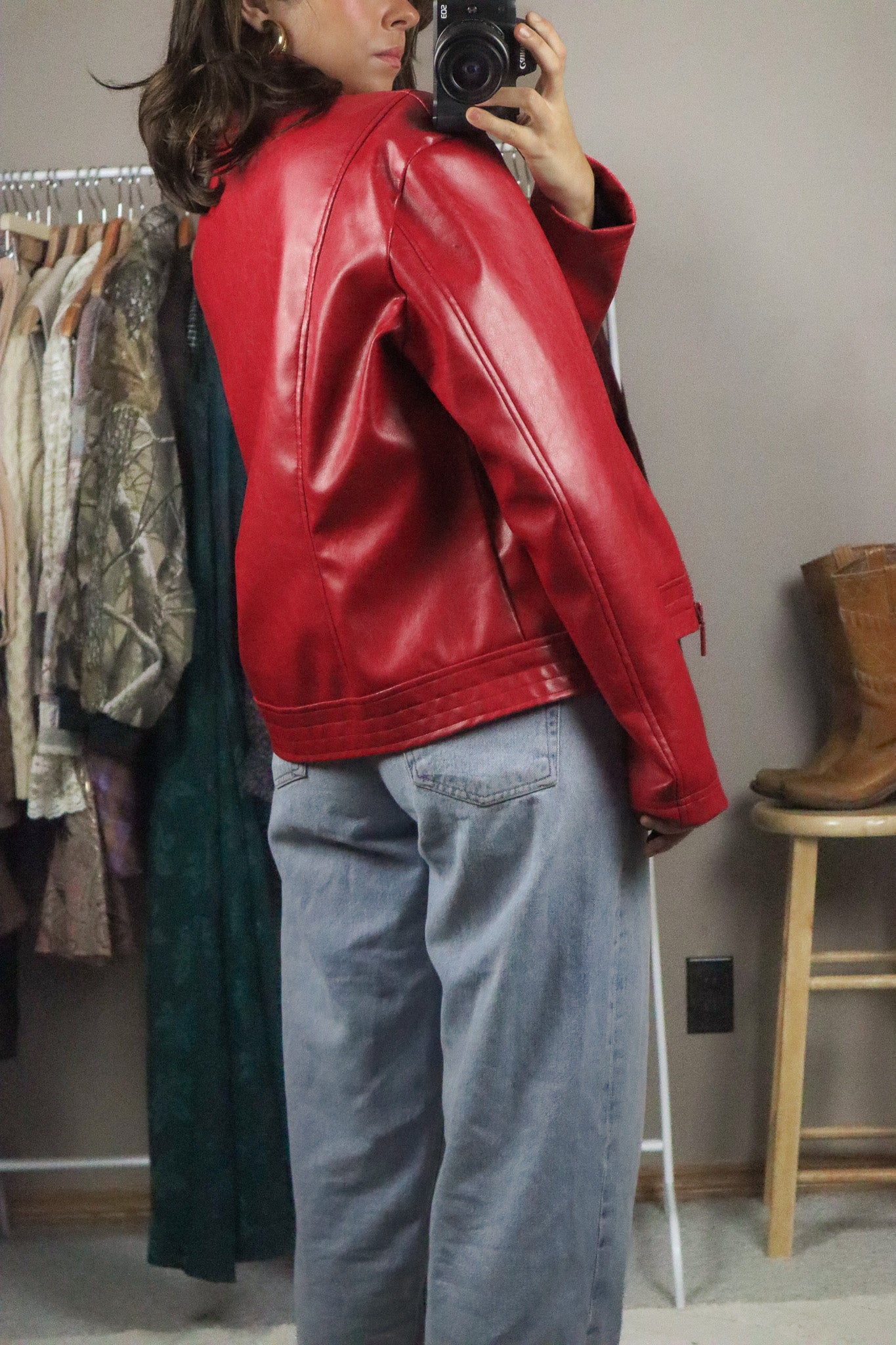 Made in Canada x Vintage x Faux Leather Red Jacket (S/M)