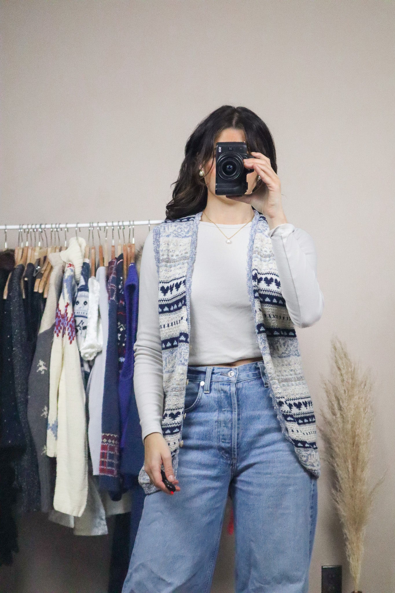 Made in Canada x Vintage x Knit Pattered Sweater Vest (6-10)