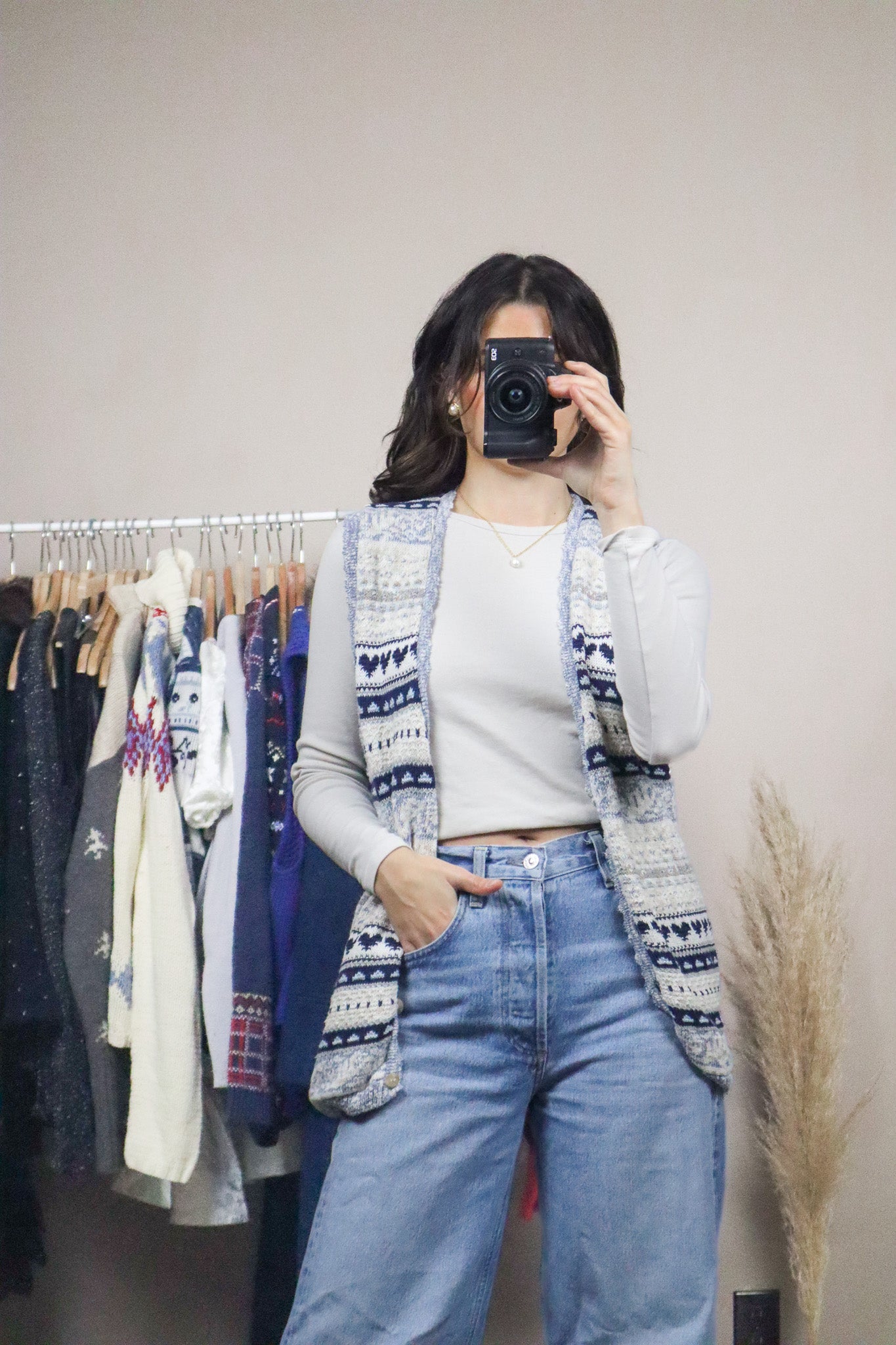 Made in Canada x Vintage x Knit Pattered Sweater Vest (6-10)