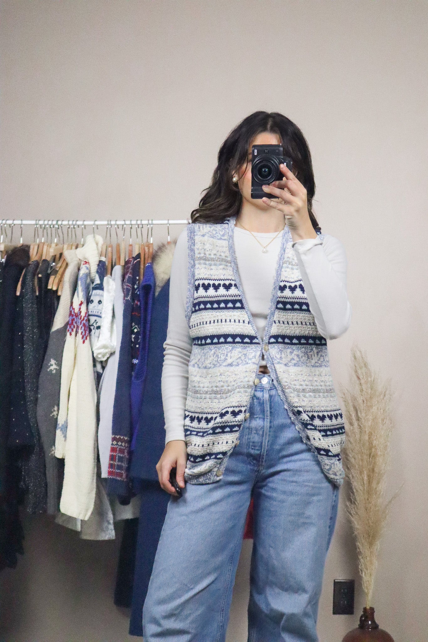 Made in Canada x Vintage x Knit Pattered Sweater Vest (6-10)