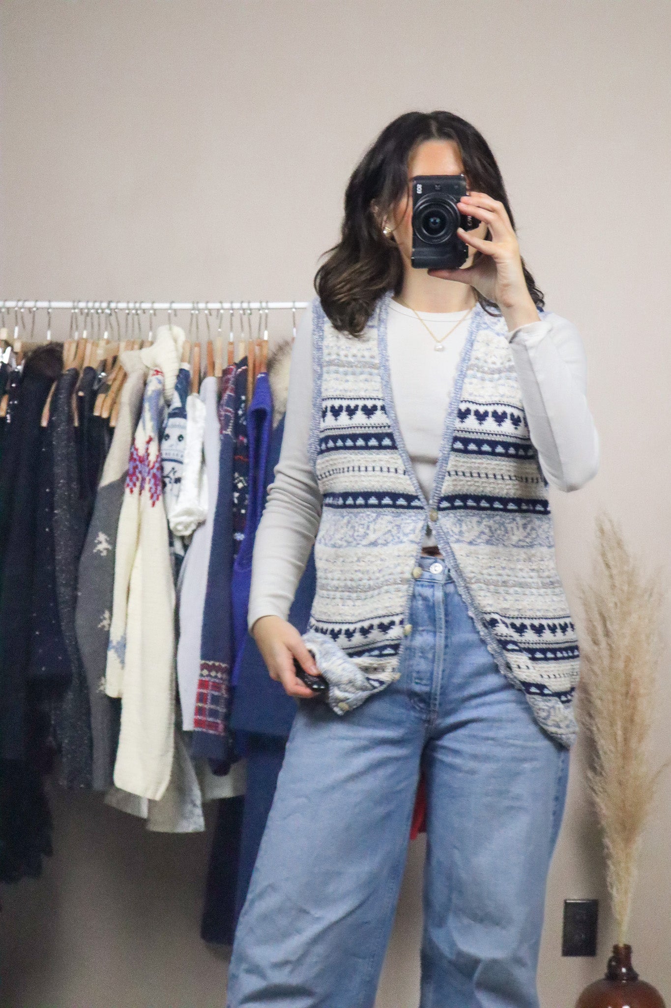 Made in Canada x Vintage x Knit Pattered Sweater Vest (6-10)