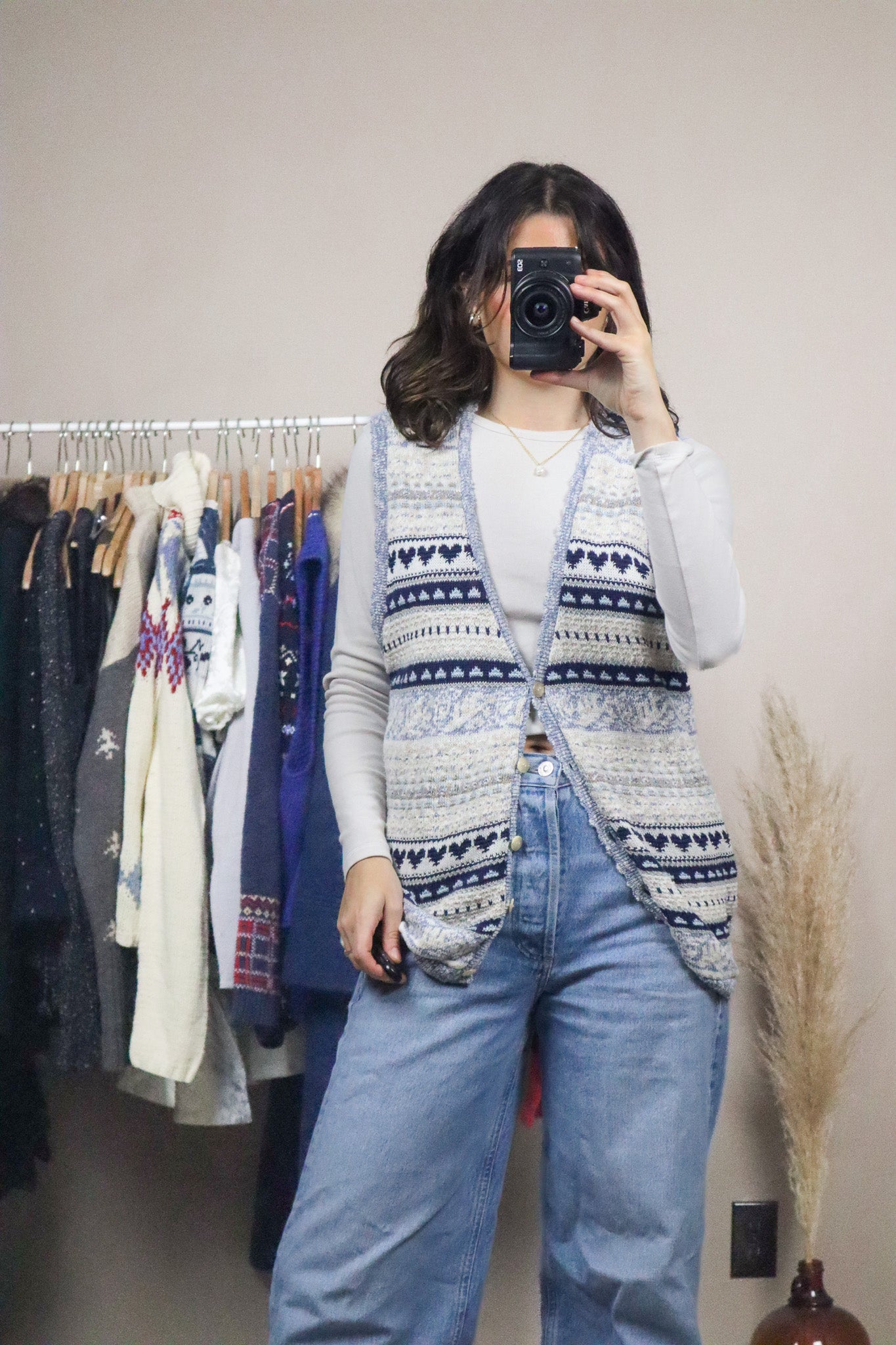 Made in Canada x Vintage x Knit Pattered Sweater Vest (6-10)