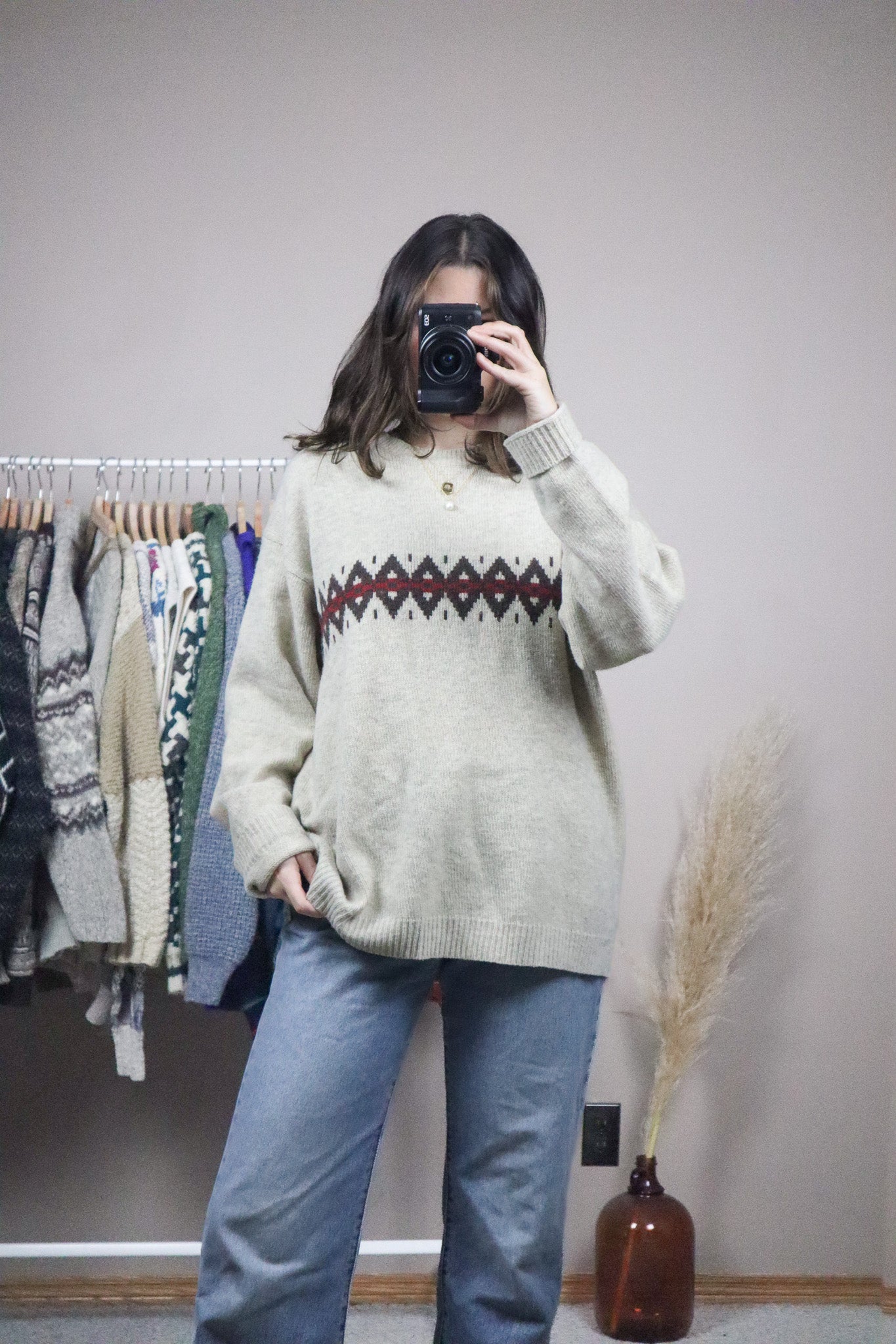 Vintage x Wool Patterend Knit (L)