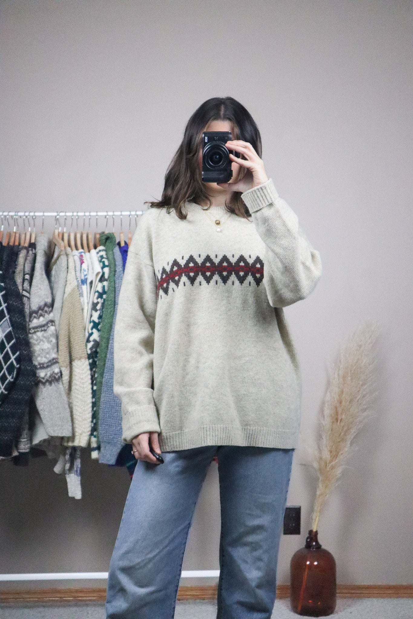 Vintage x Wool Patterend Knit (L)
