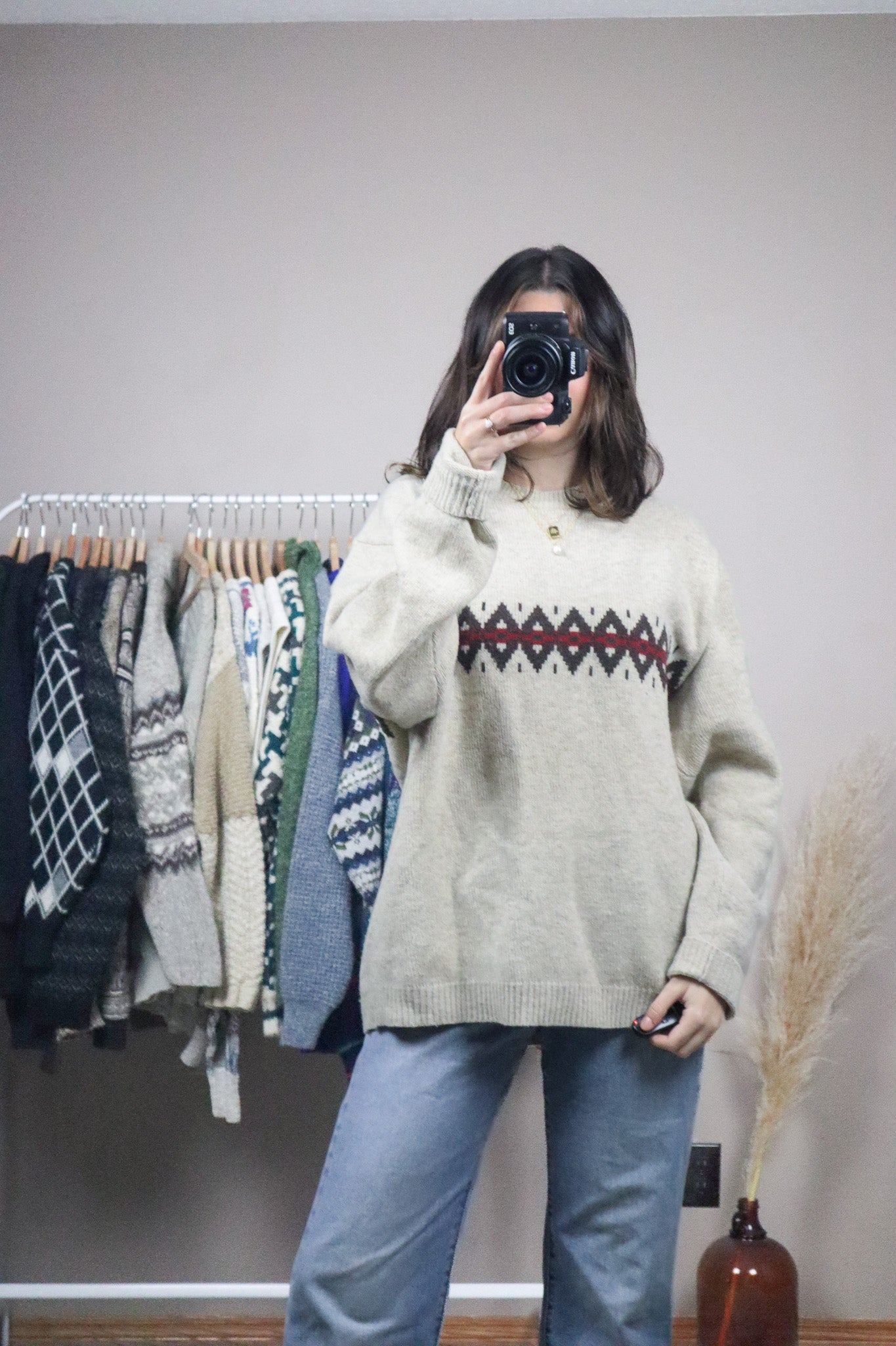 Vintage x Wool Patterend Knit (L)